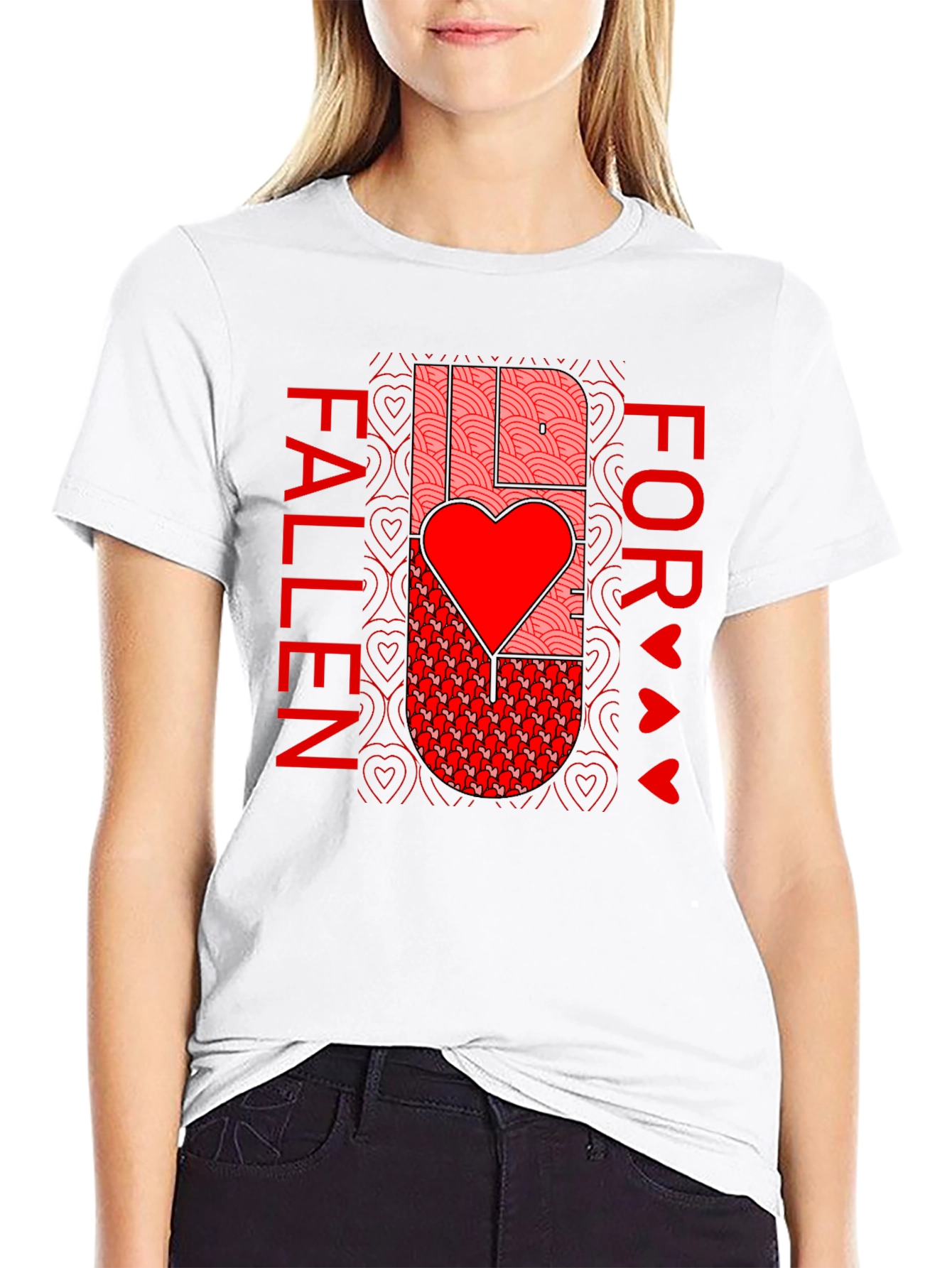 Fallen For Love Graphic Tee - Black