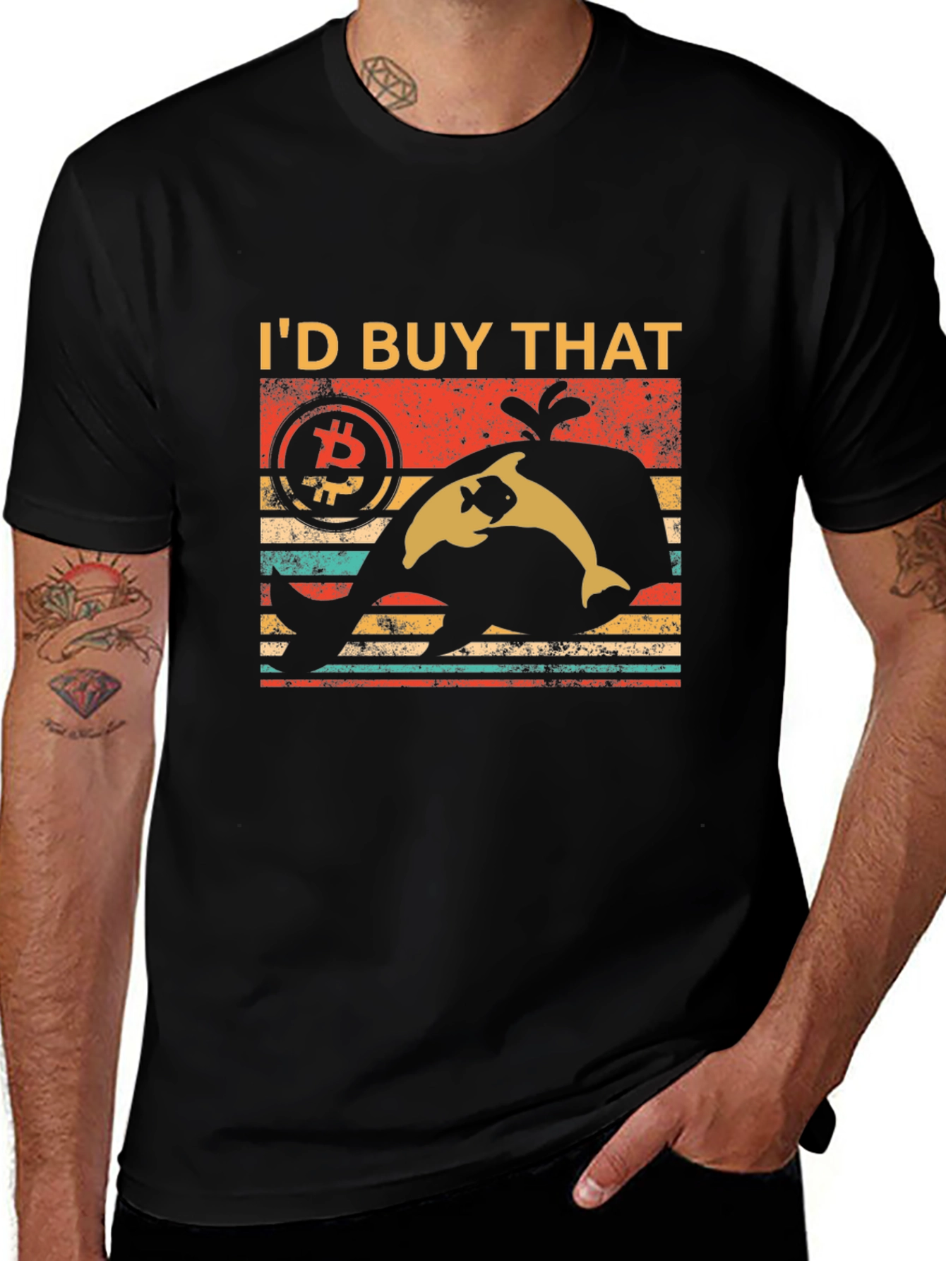 Bitcoin Whale Retro T-Shirt