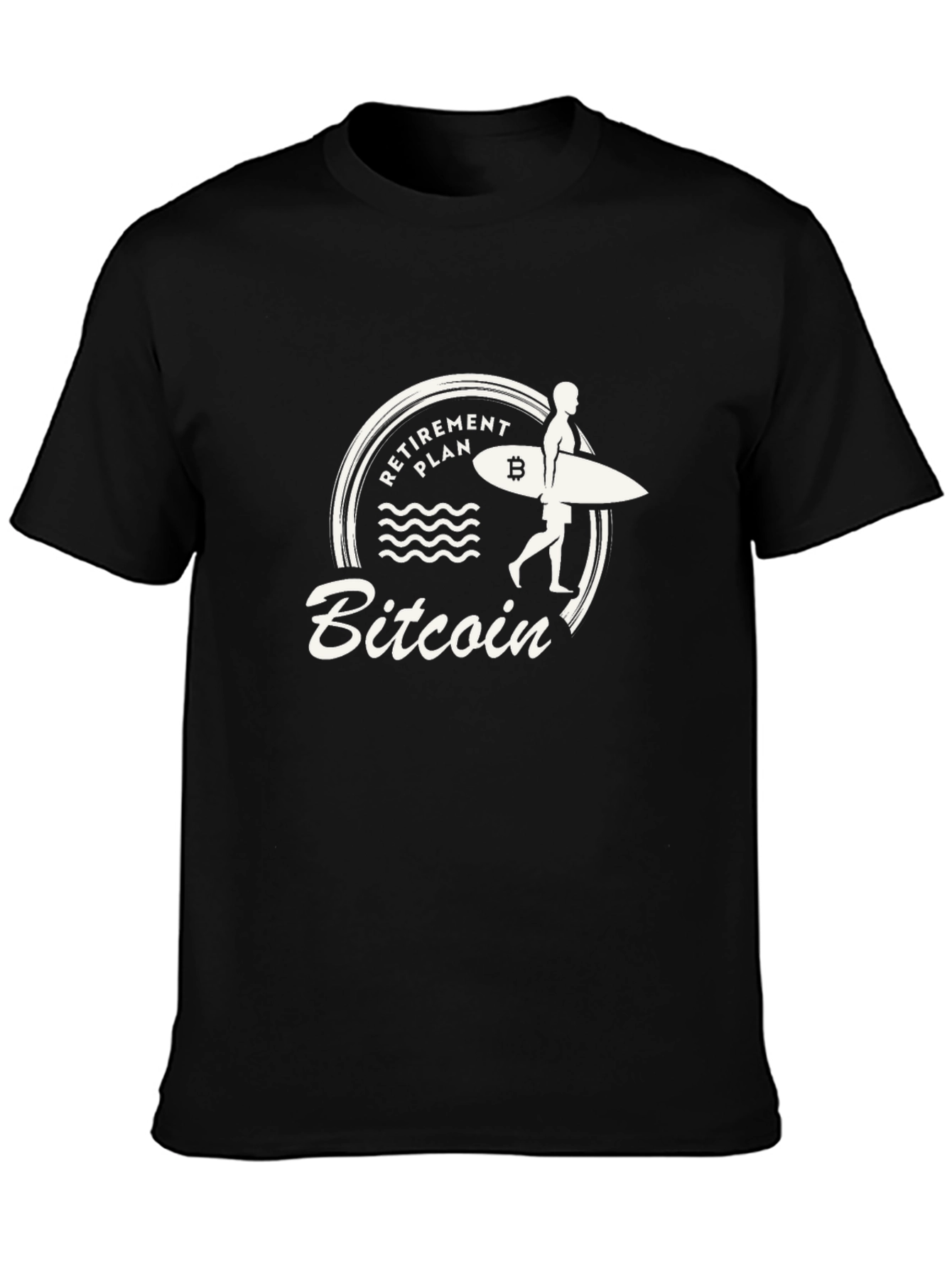 Bitcoin Retirement Plan Surfer Graphic T-Shirt