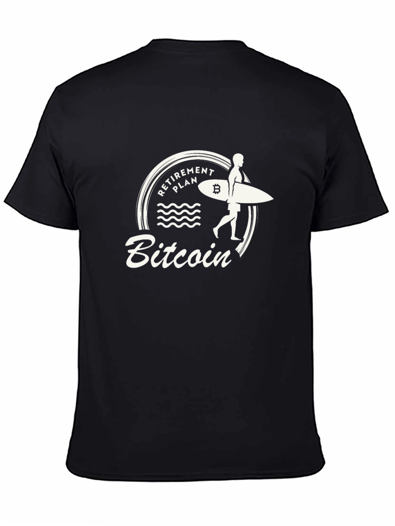 Bitcoin Retirement Plan Surfer Graphic T-Shirt