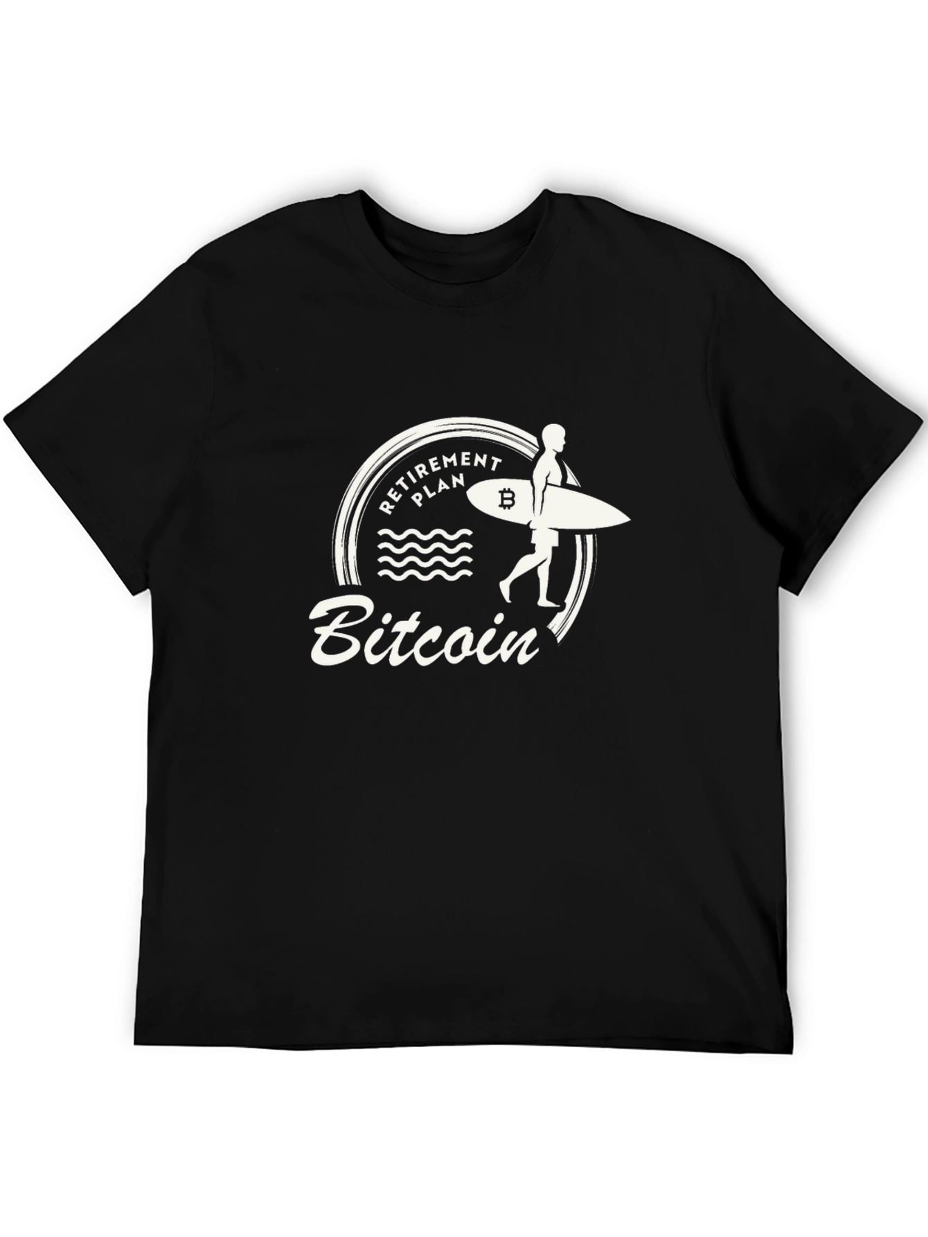Bitcoin Retirement Plan Surfer Graphic T-Shirt