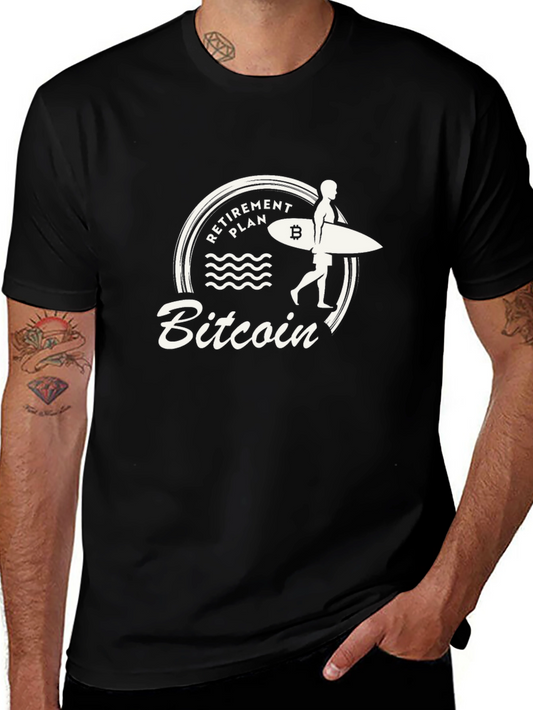 Bitcoin Retirement Plan Surfer Graphic T-Shirt