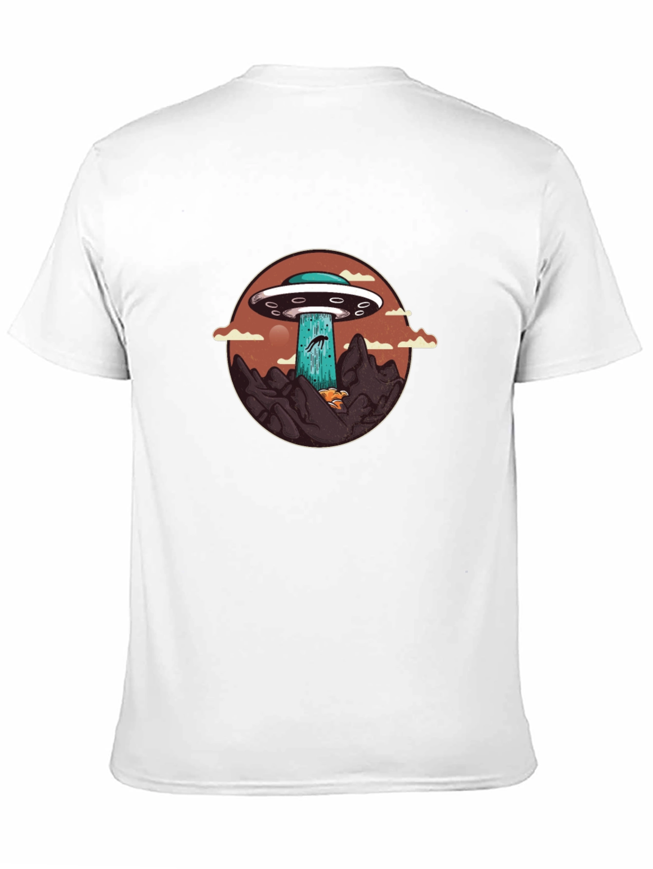 UFO Abduction Graphic Tee - Black Cotton Blend