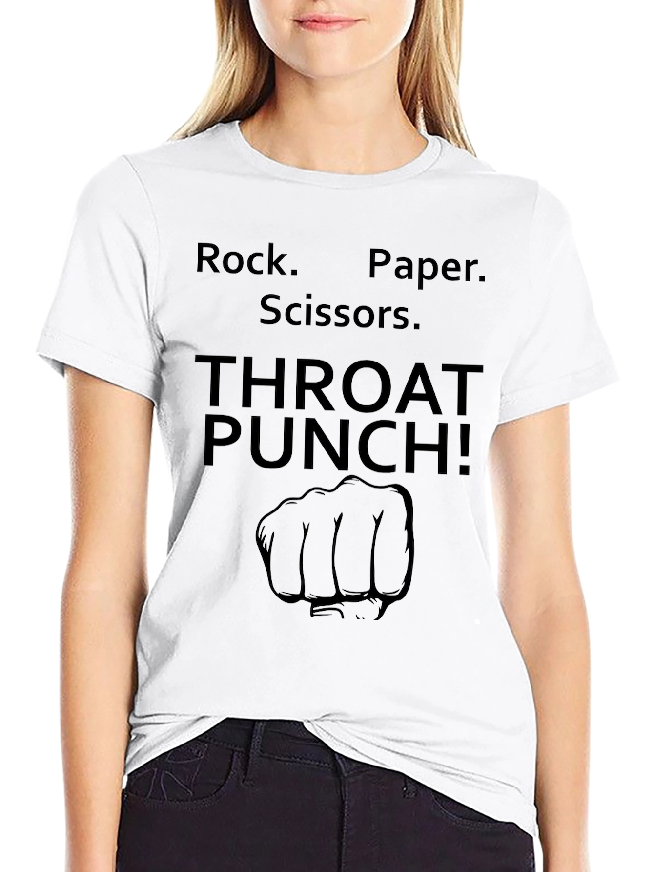 Rock Paper Scissors Throat Punch Graphic Tee