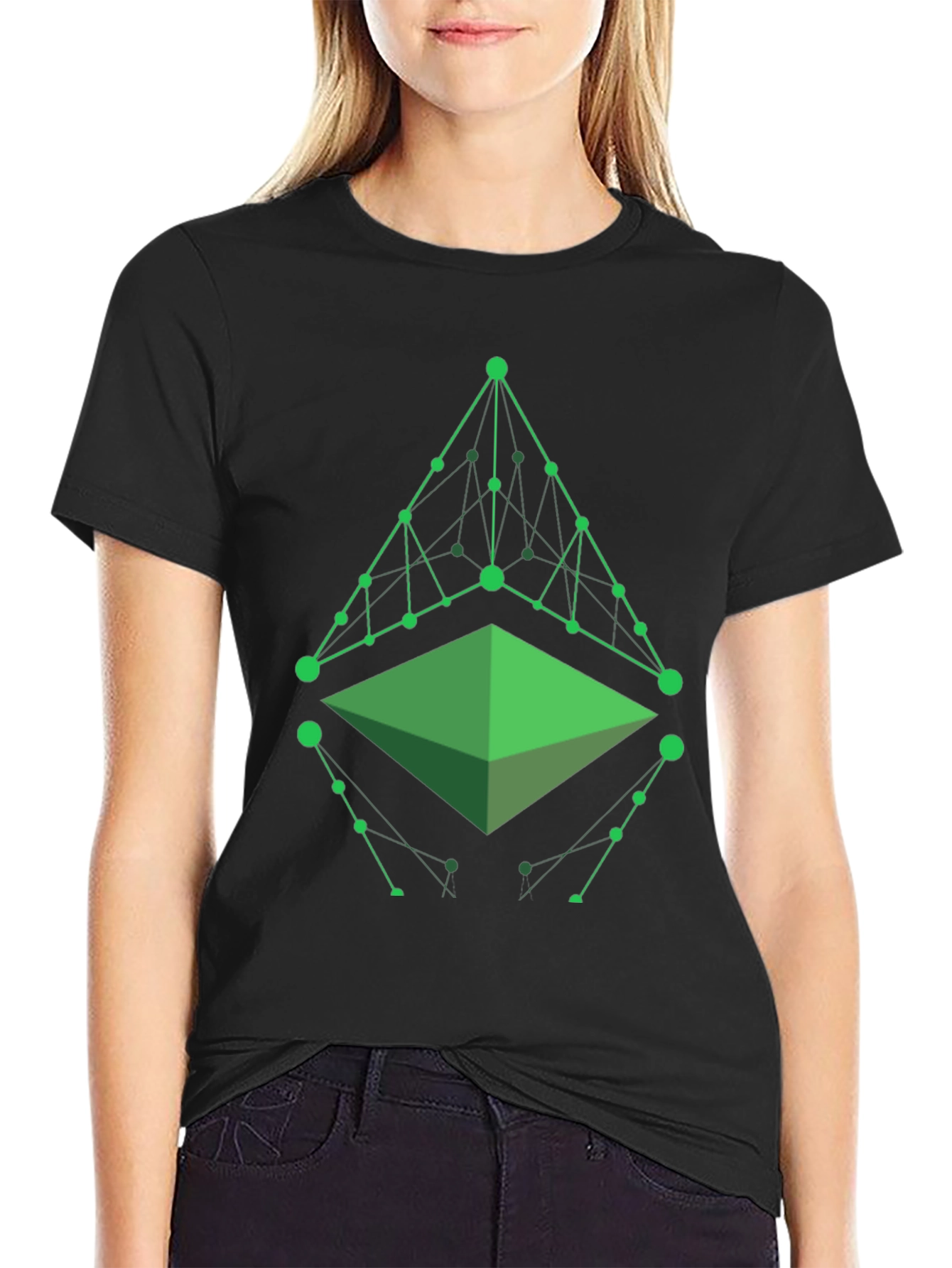 Geometric Green Graphic T-Shirt