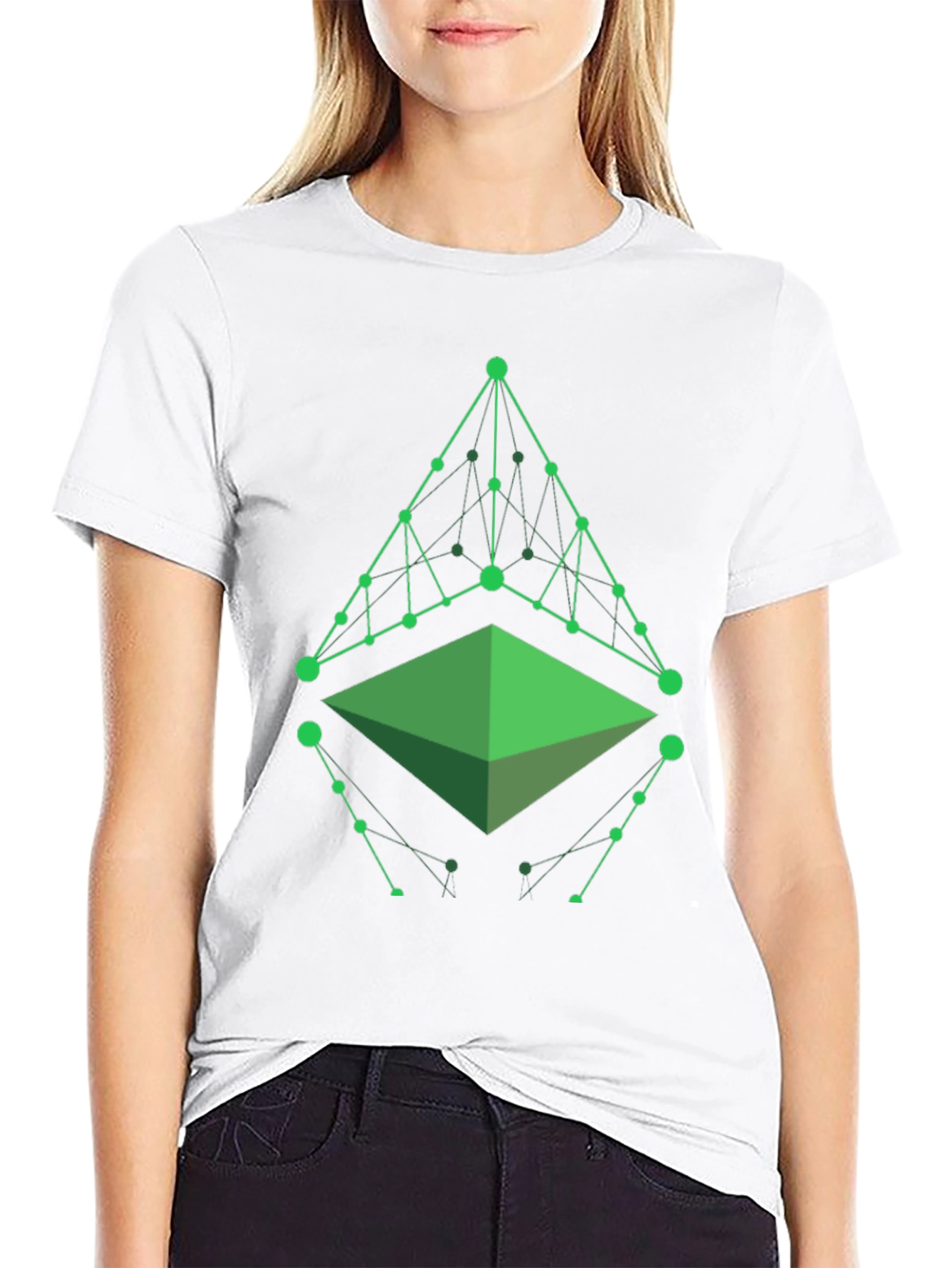 Geometric Green Graphic T-Shirt
