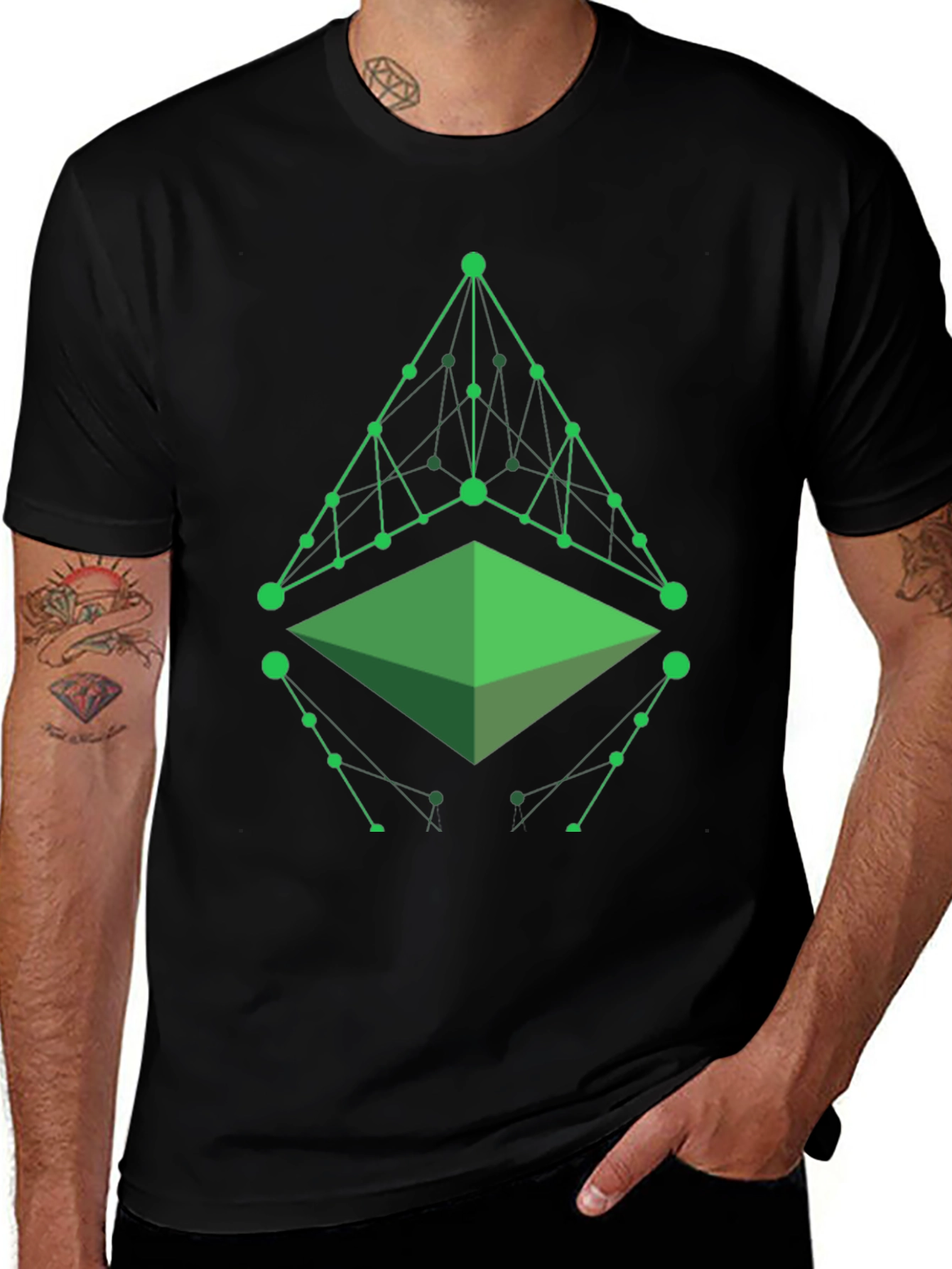 Geometric Green Graphic T-Shirt