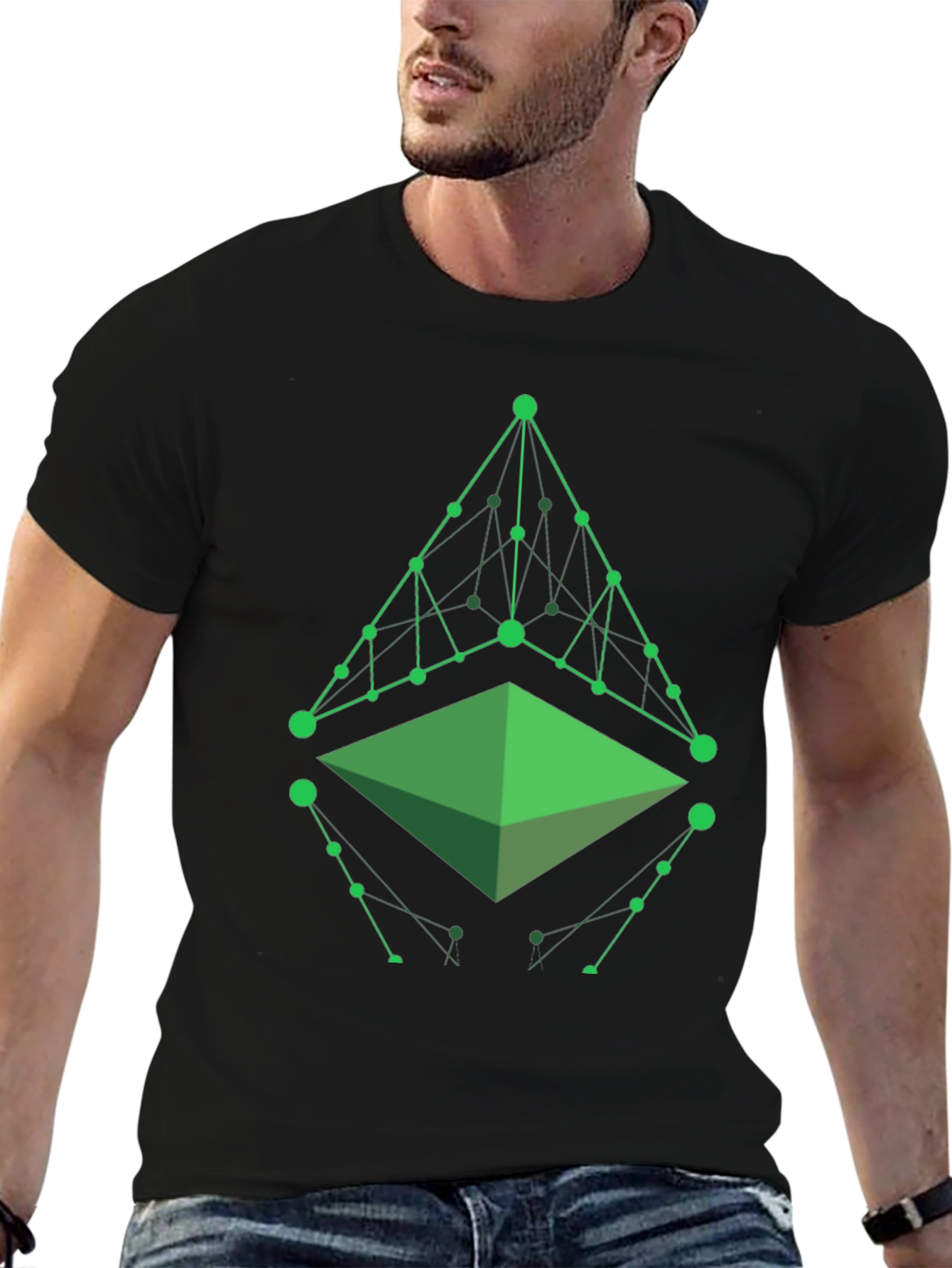 Geometric Green Graphic T-Shirt