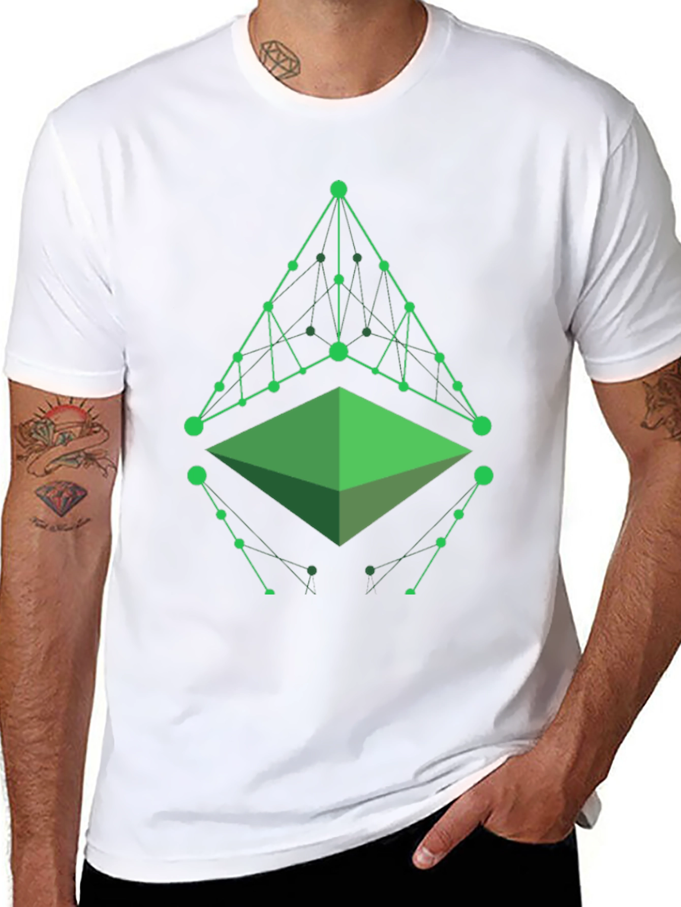 Geometric Green Graphic T-Shirt