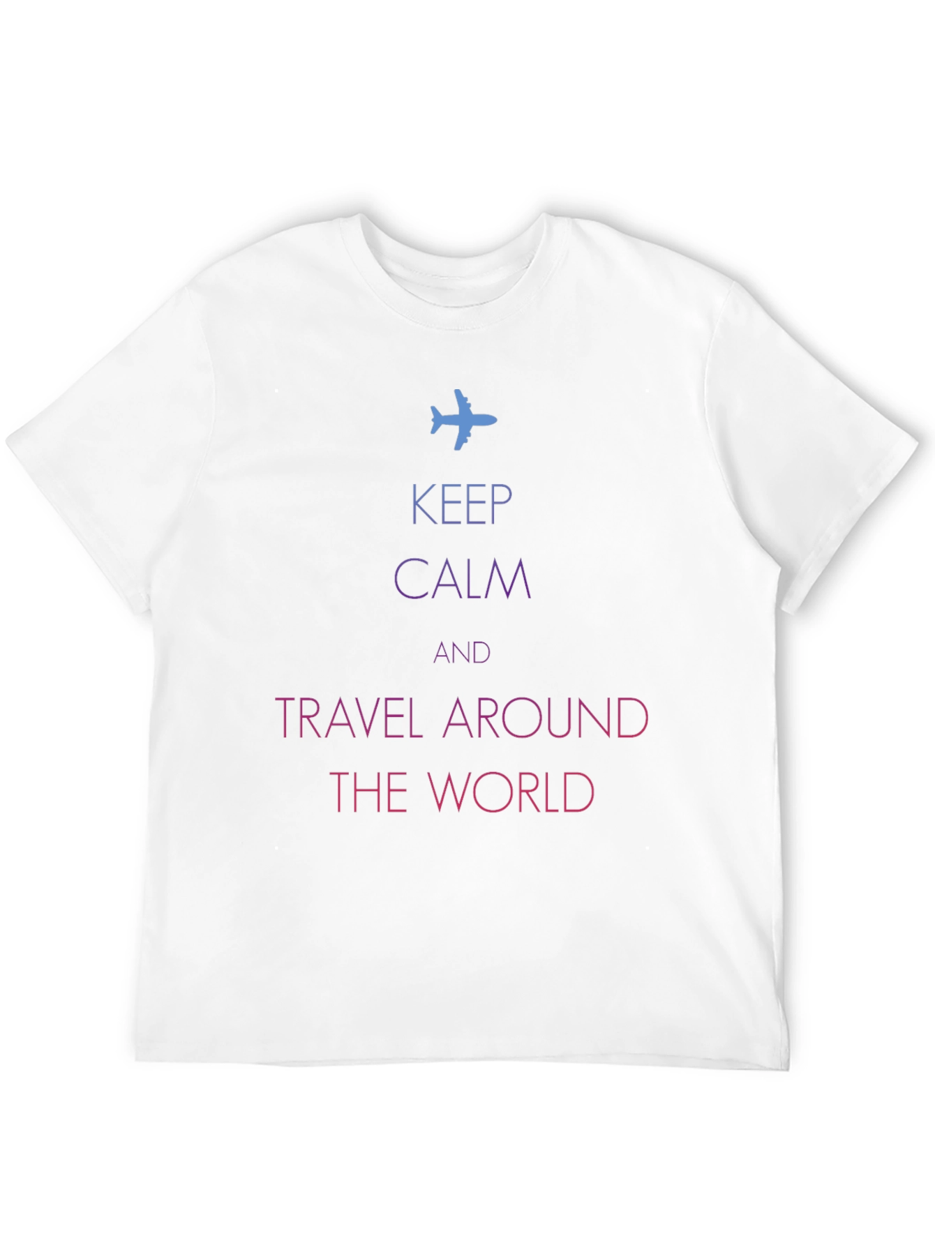 Keep Calm Travel Around The World Black T-Shirt