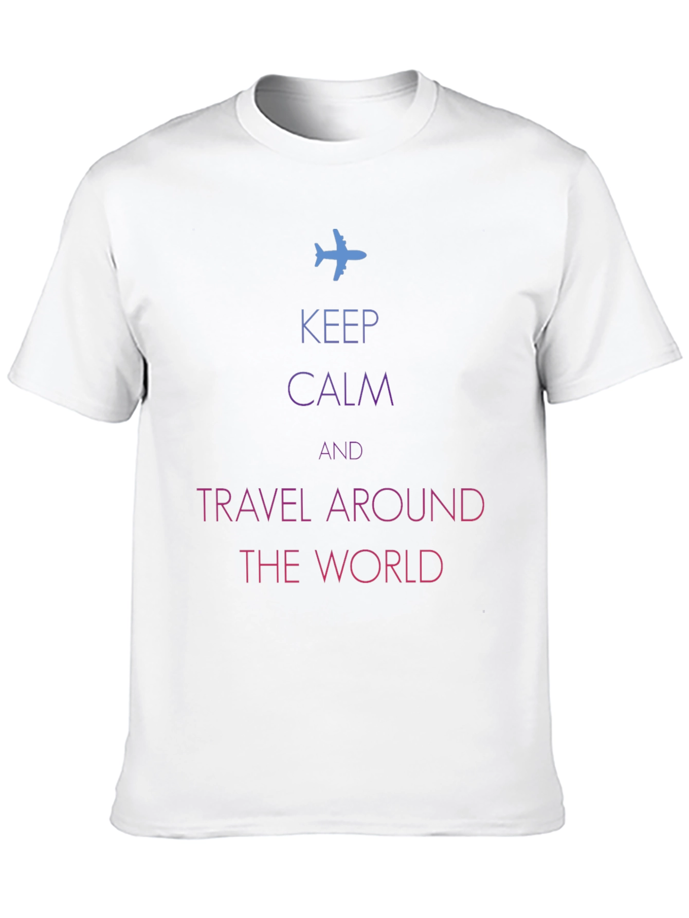 Keep Calm Travel Around The World Black T-Shirt