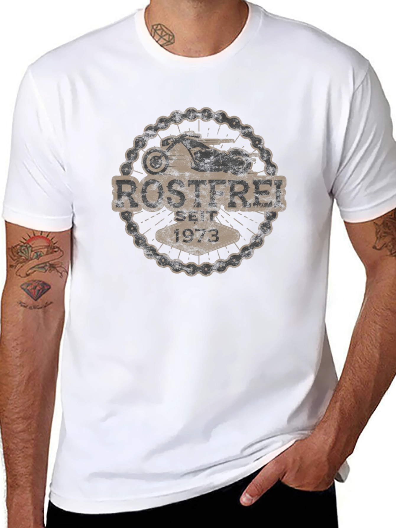 Rostfrei Seit 1973 Motorcycle T-Shirt - Black