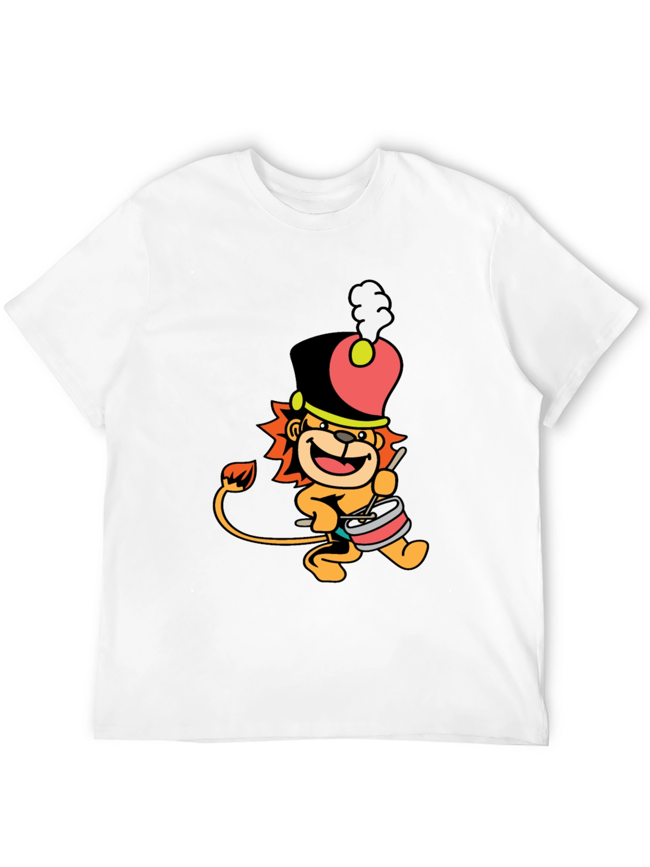 Drummer Lion Black T-Shirt