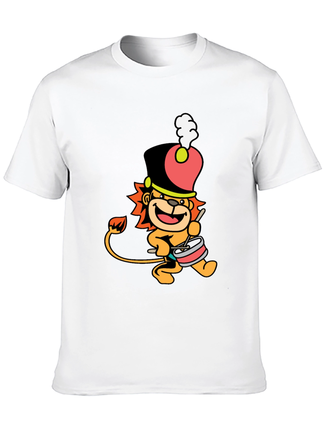 Drummer Lion Black T-Shirt
