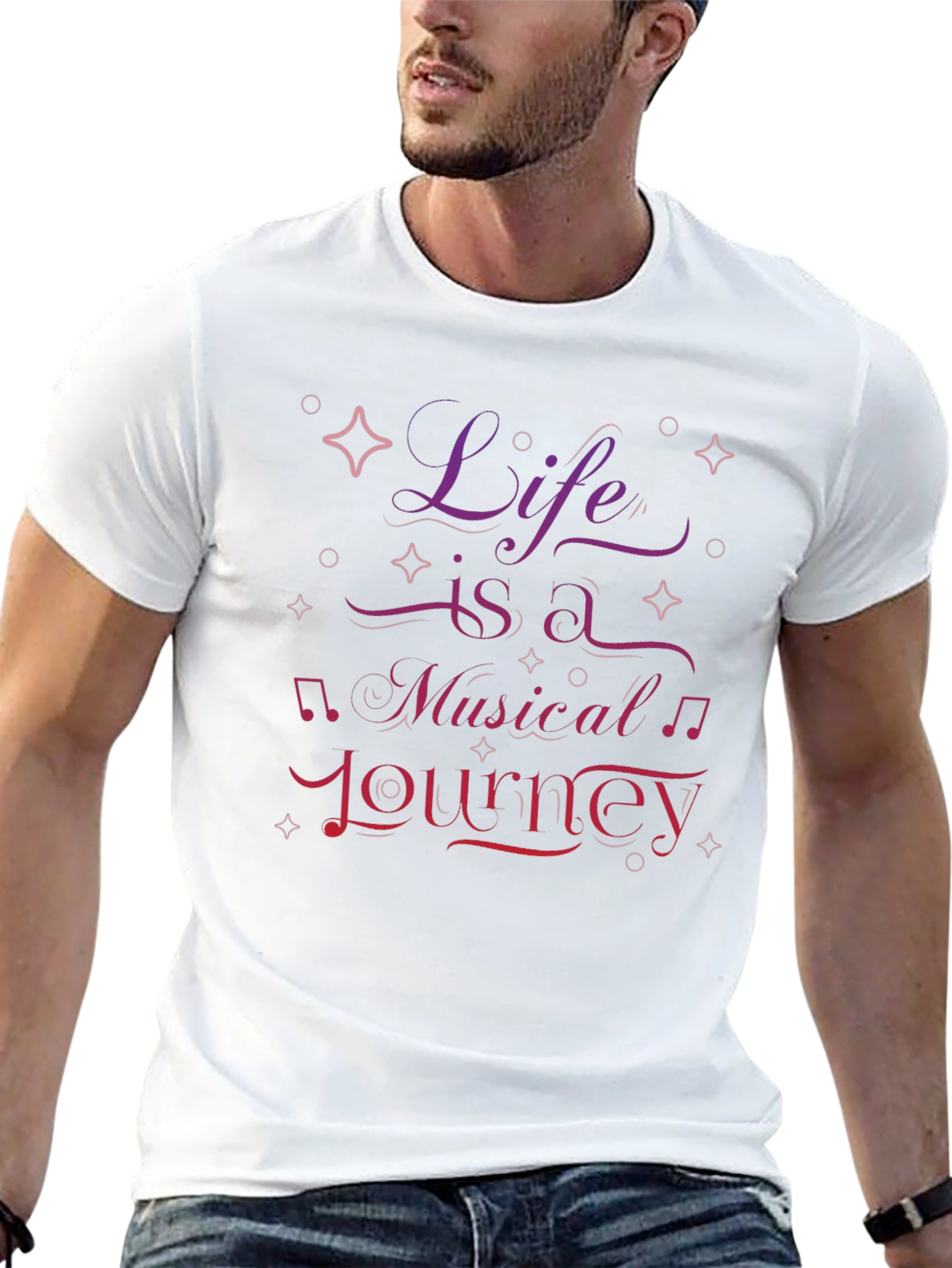 Life is a Musical Journey Graphic Tee - Black