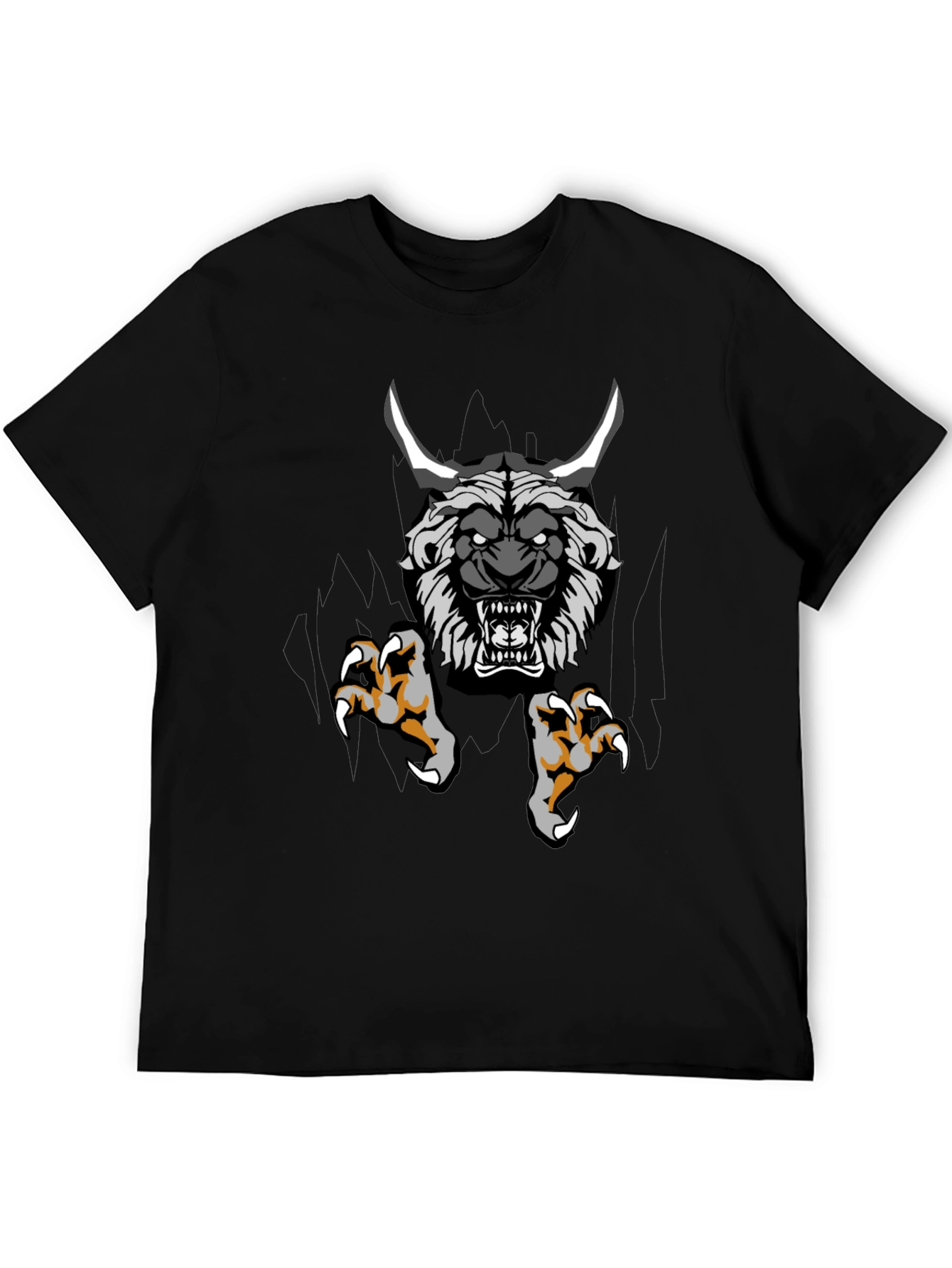 Monster Graphic Print Black T-Shirt