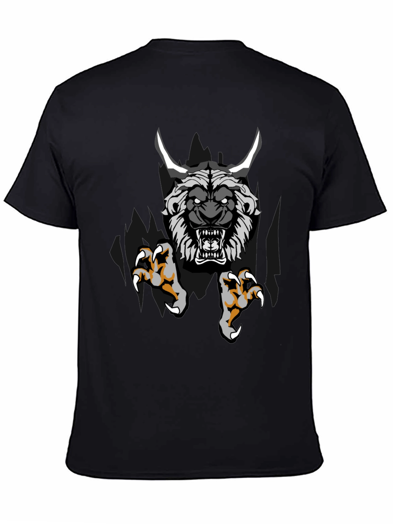 Monster Graphic Print Black T-Shirt
