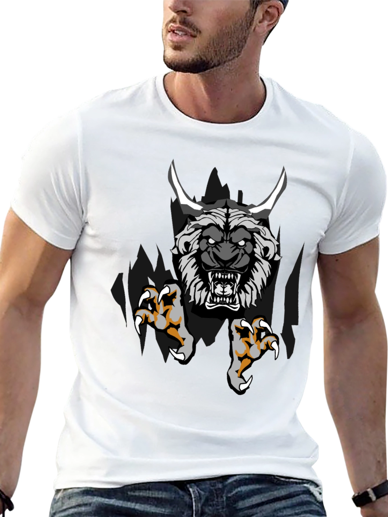 Monster Graphic Print Black T-Shirt