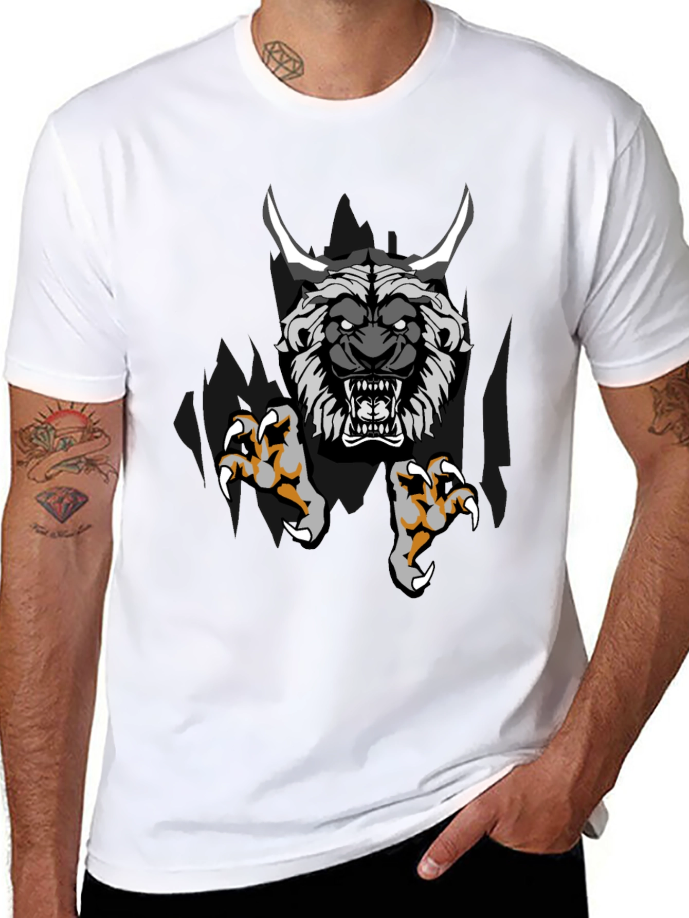 Monster Graphic Print Black T-Shirt