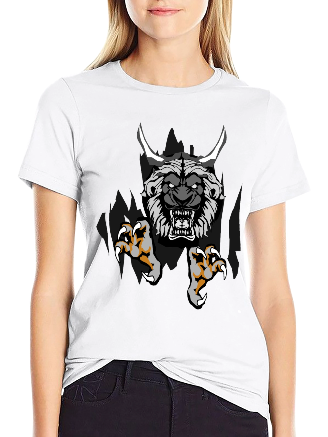 Monster Graphic Print Black T-Shirt
