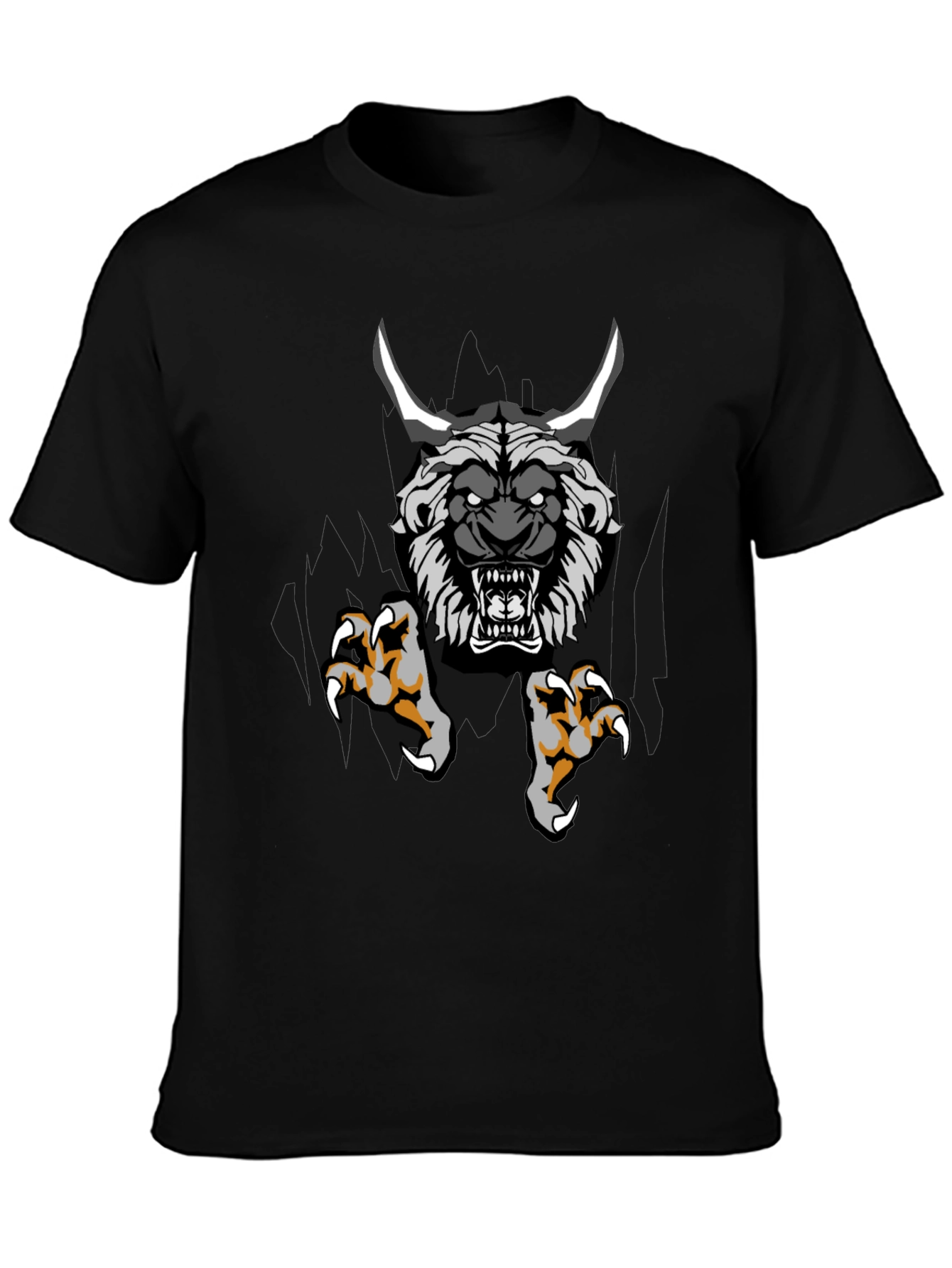 Monster Graphic Print Black T-Shirt