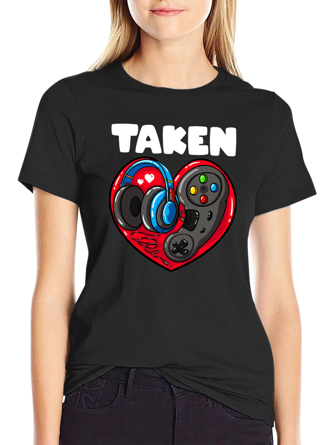 Taken Gamer T-Shirt: Headphones & Controller Heart