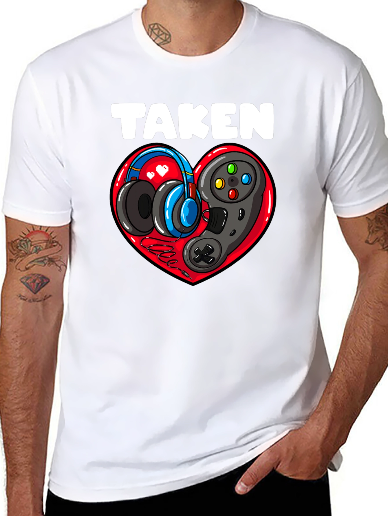 Taken Gamer T-Shirt: Headphones & Controller Heart