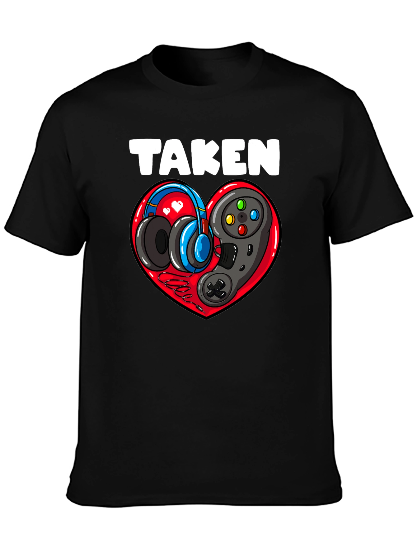 Taken Gamer T-Shirt: Headphones & Controller Heart