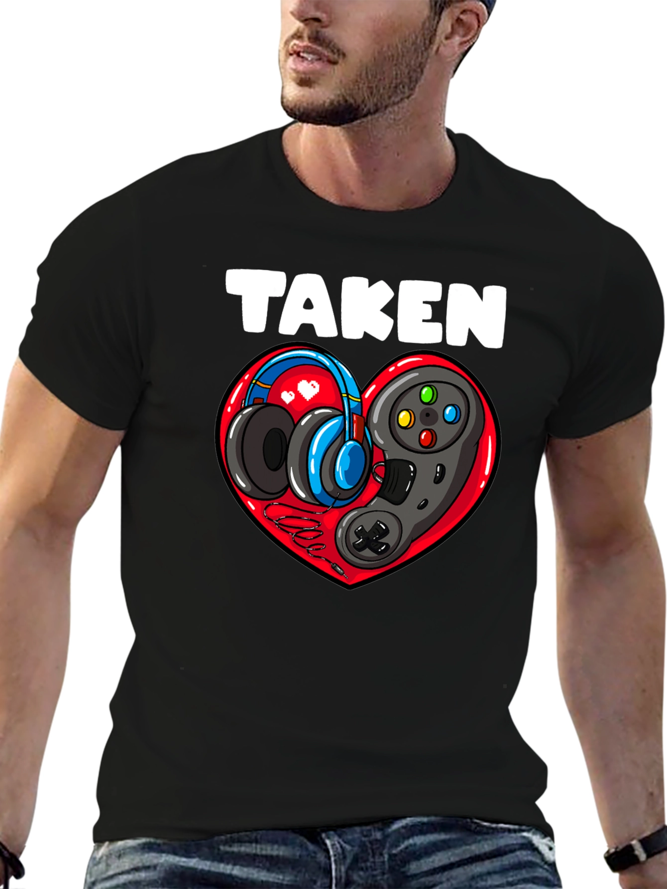 Taken Gamer T-Shirt: Headphones & Controller Heart