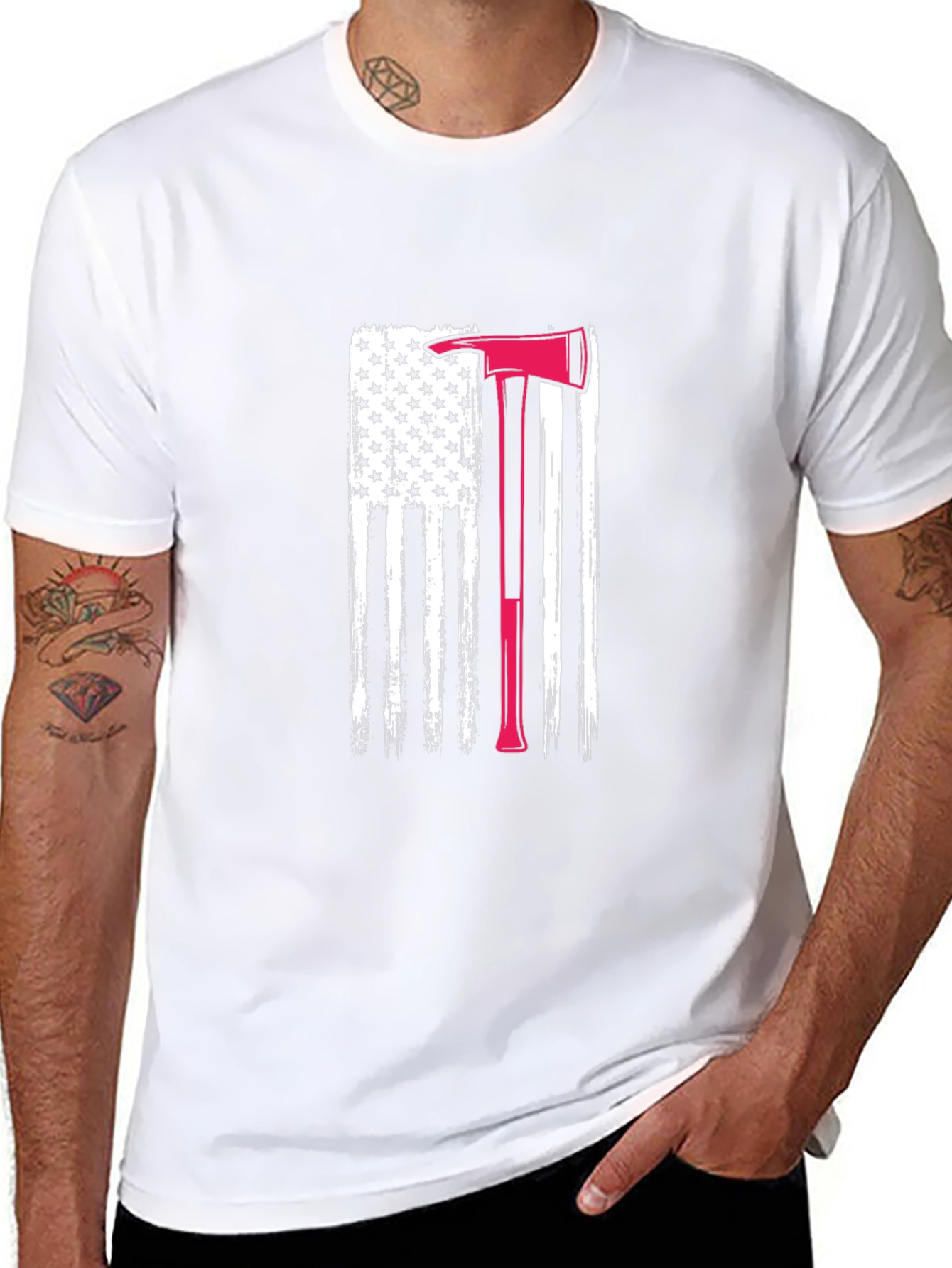 Firefighter Axe Flag Tee