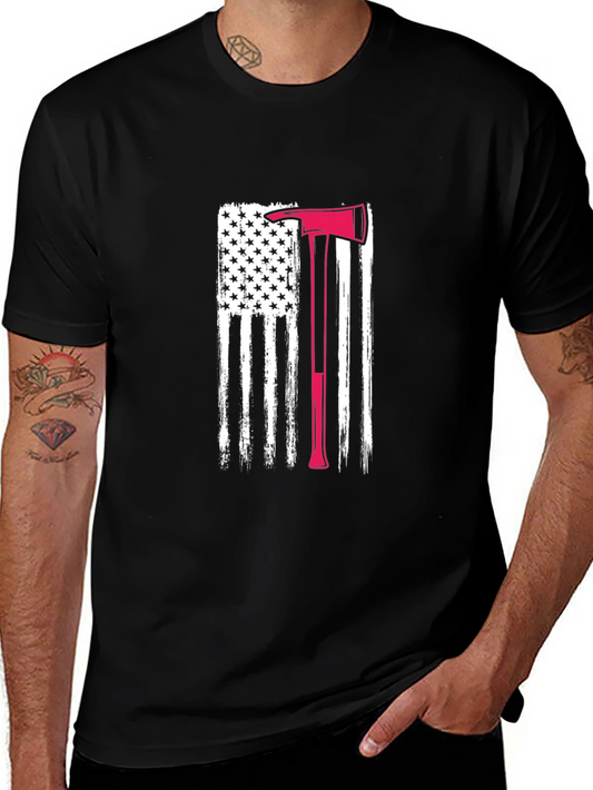 Firefighter Axe Flag Tee