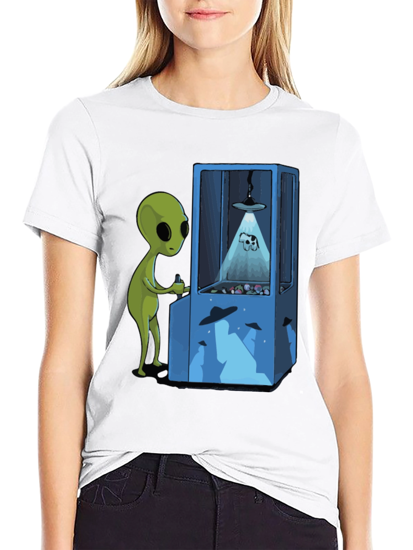 Alien Arcade T-Shirt - Novelty Graphic Tee