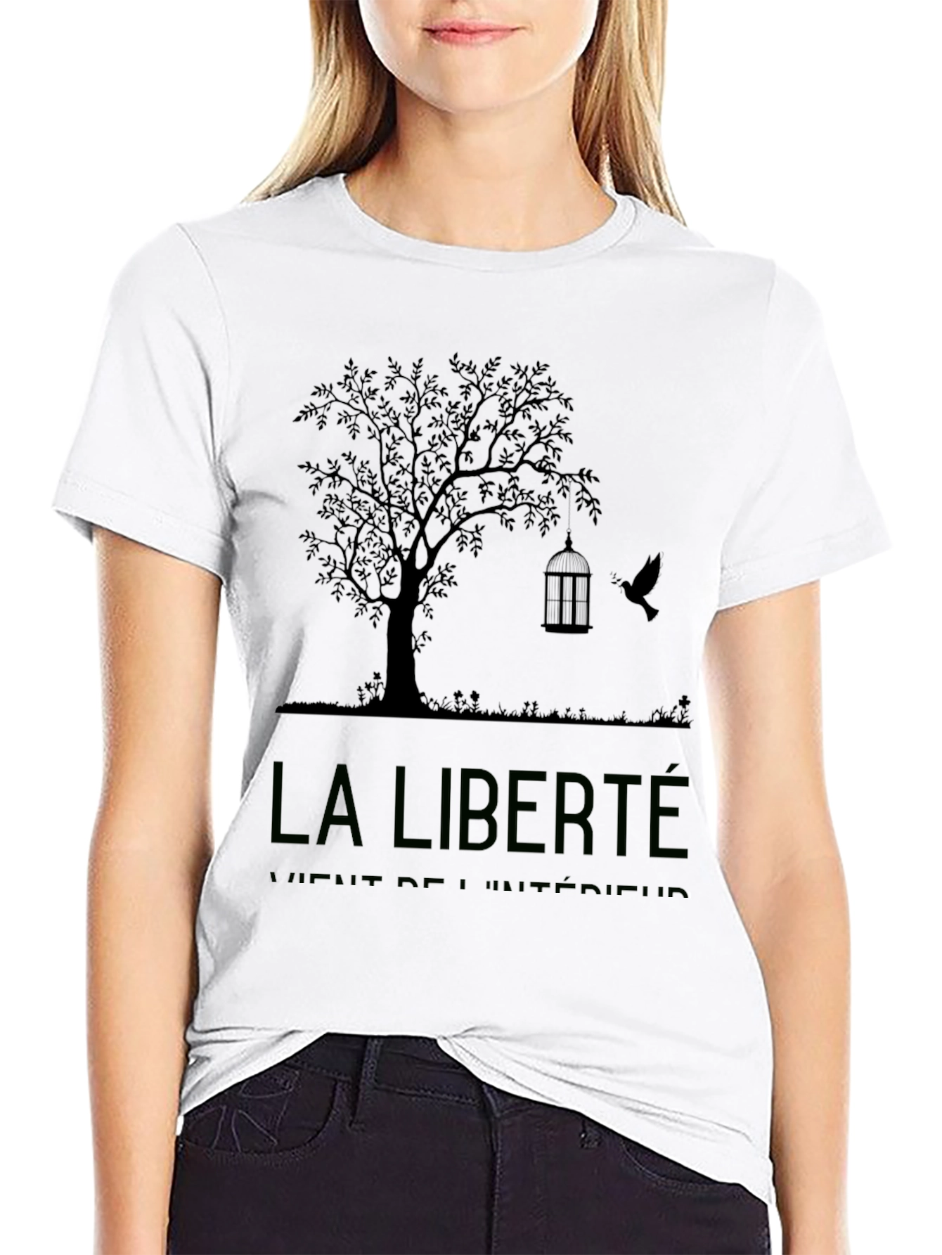La Liberte T-Shirt: Freedom Birdcage Design