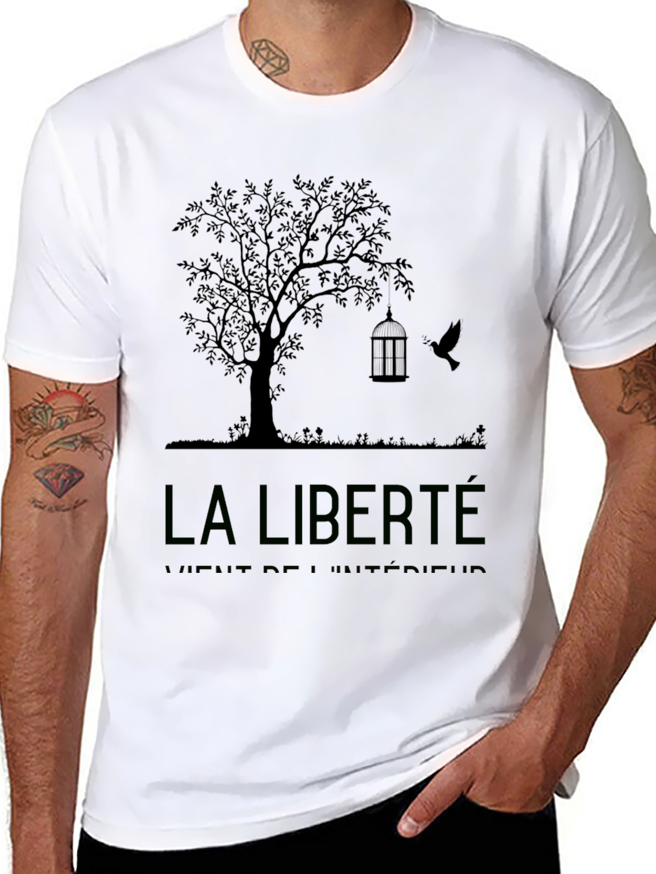 La Liberte T-Shirt: Freedom Birdcage Design