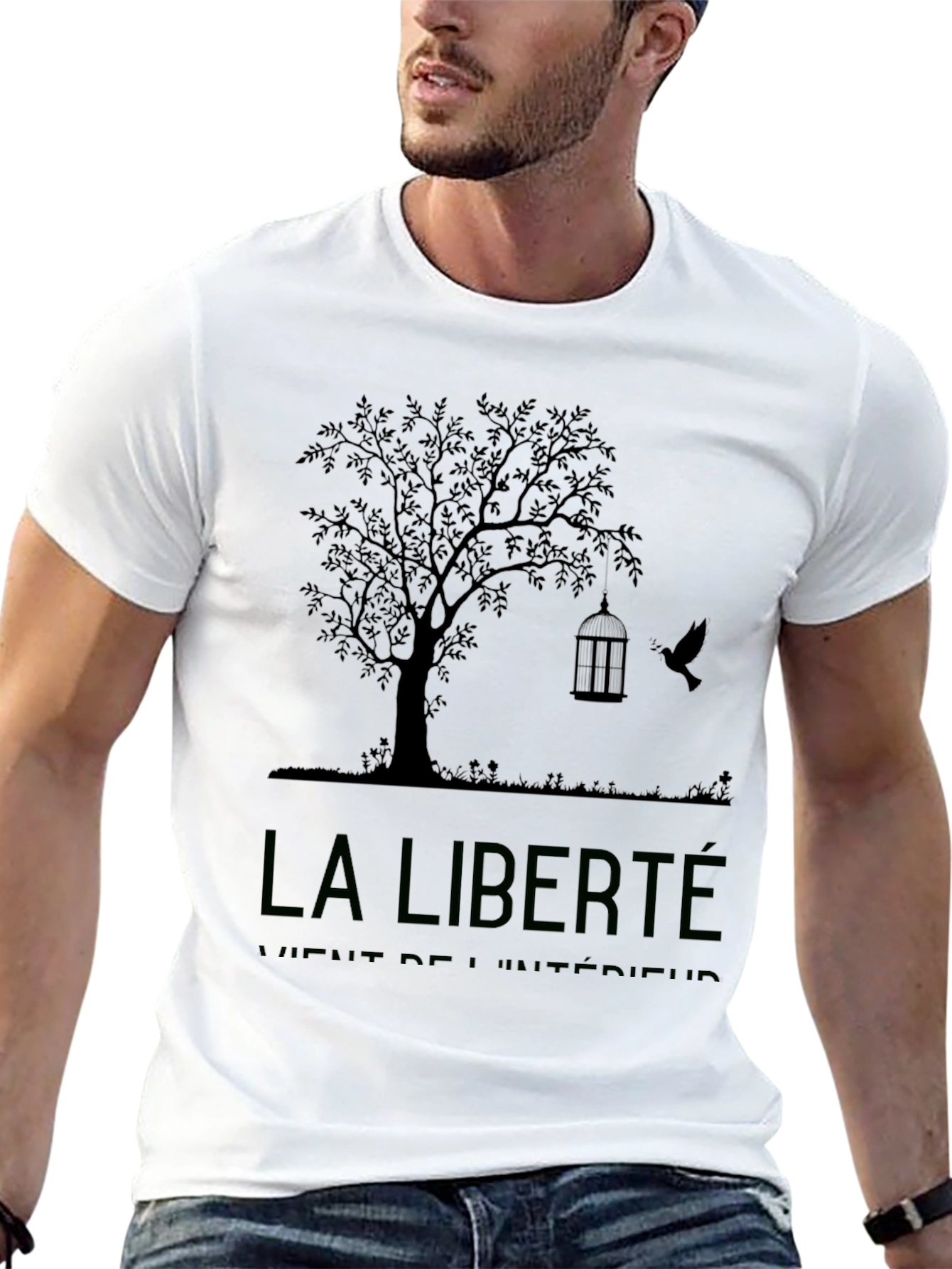 La Liberte T-Shirt: Freedom Birdcage Design