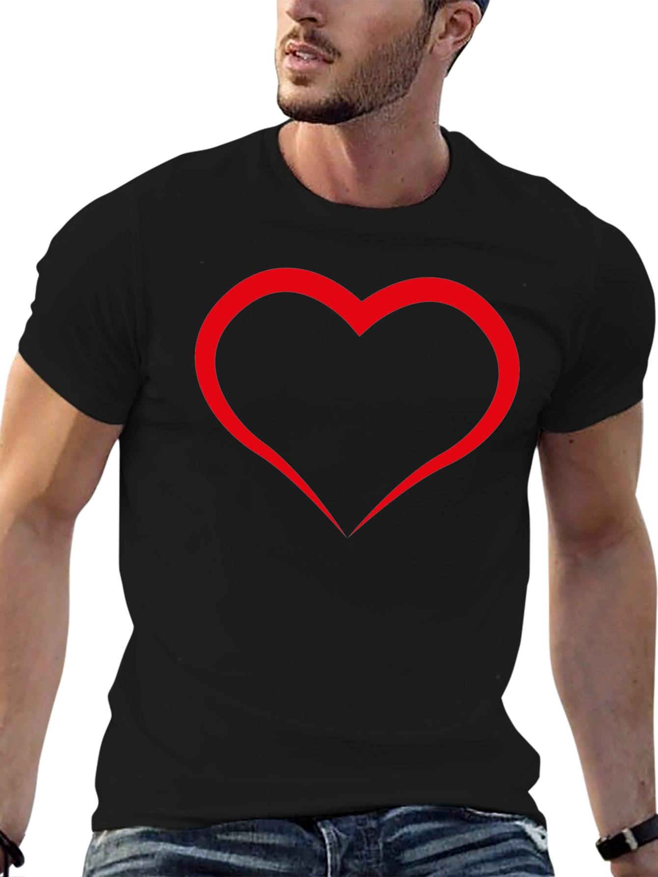 Heart Graphic Black T-Shirt