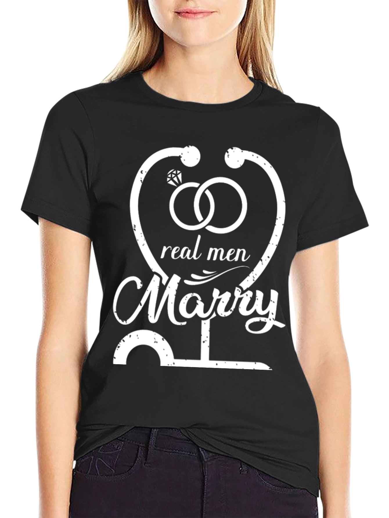 Real Men Marry T-Shirt - Novelty Graphic Tee