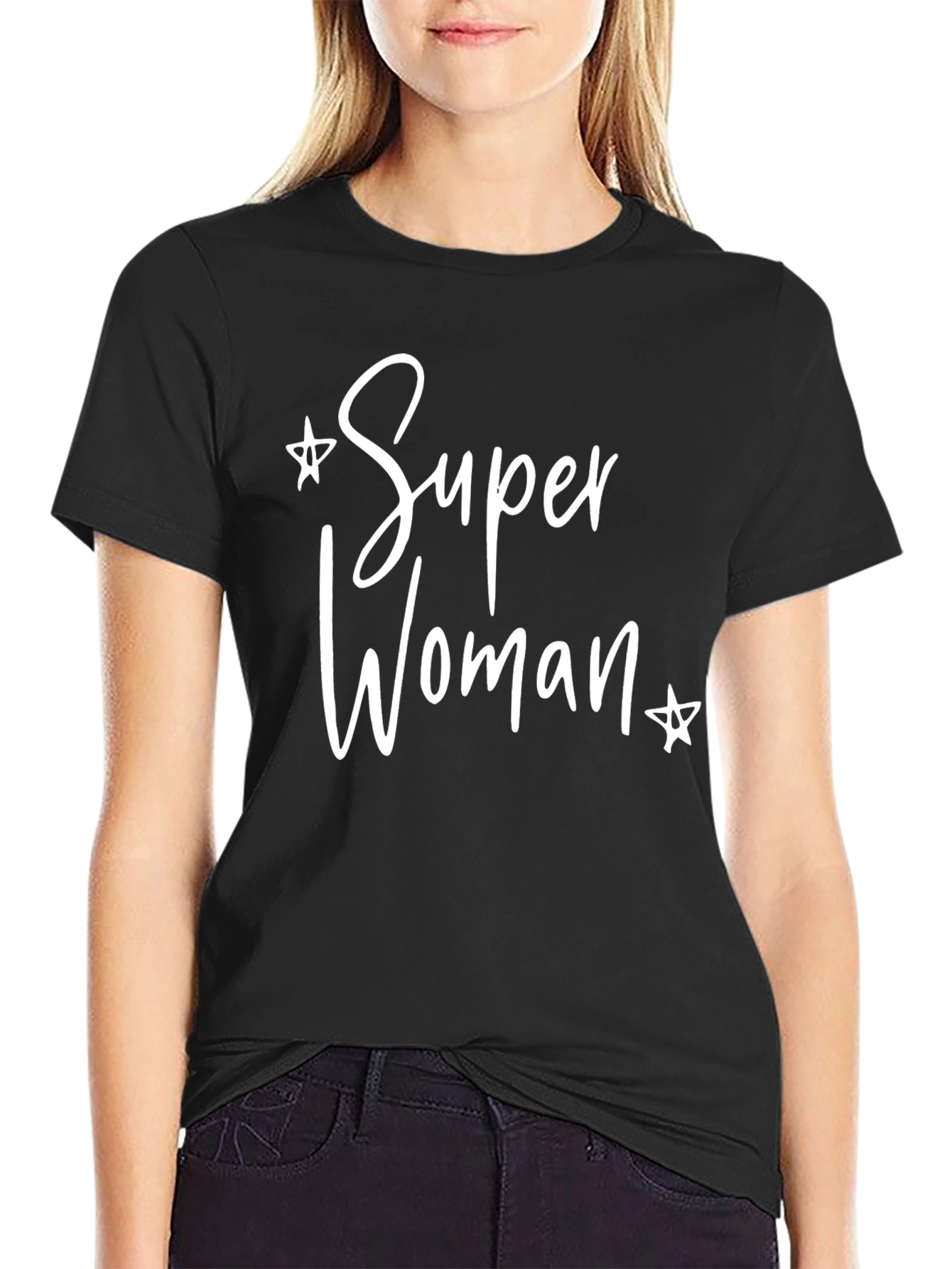 Super Woman Graphic T-Shirt - Black