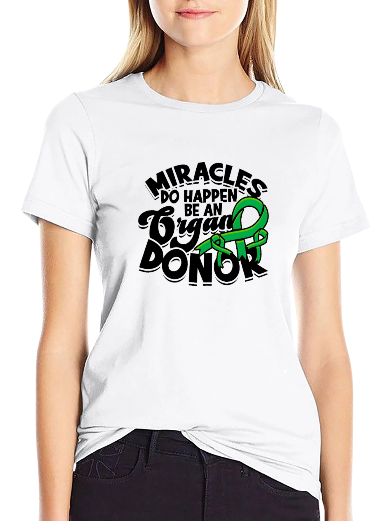 Miracles Happen Organ Donor Black Tee