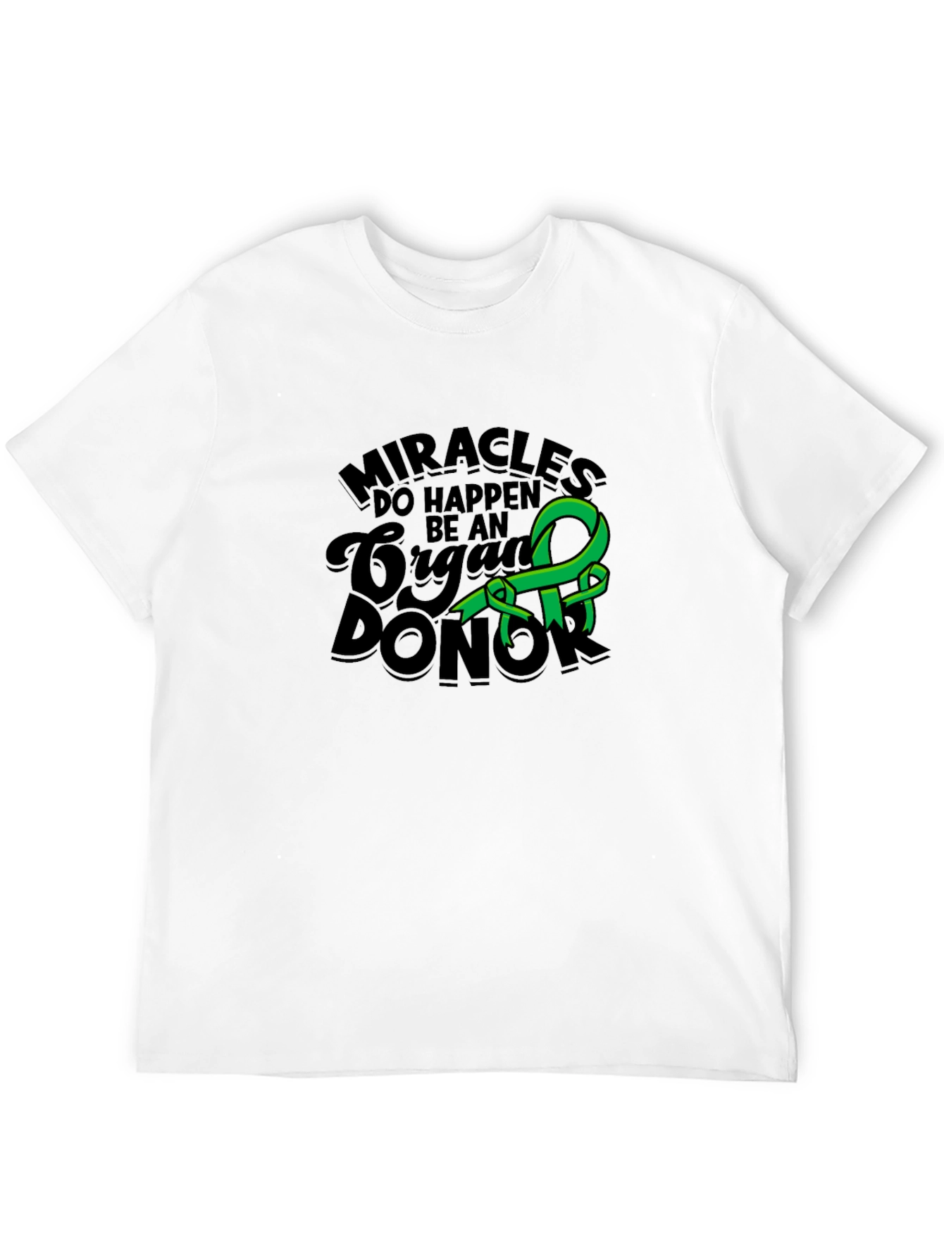 Miracles Happen Organ Donor Black Tee