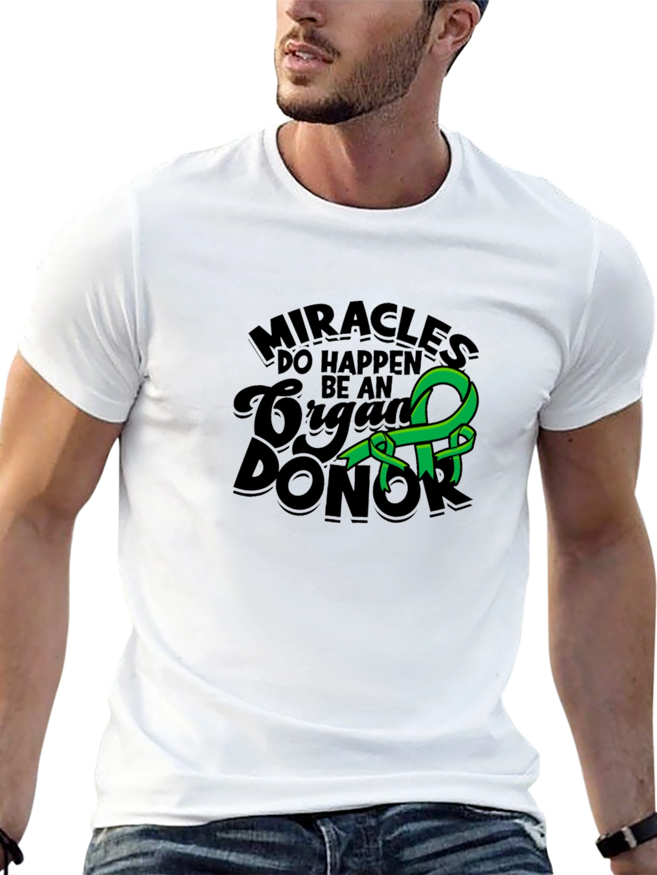 Miracles Happen Organ Donor Black Tee