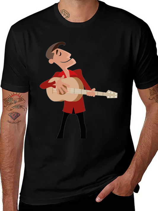 Guitar Man Graphic Tee - Black