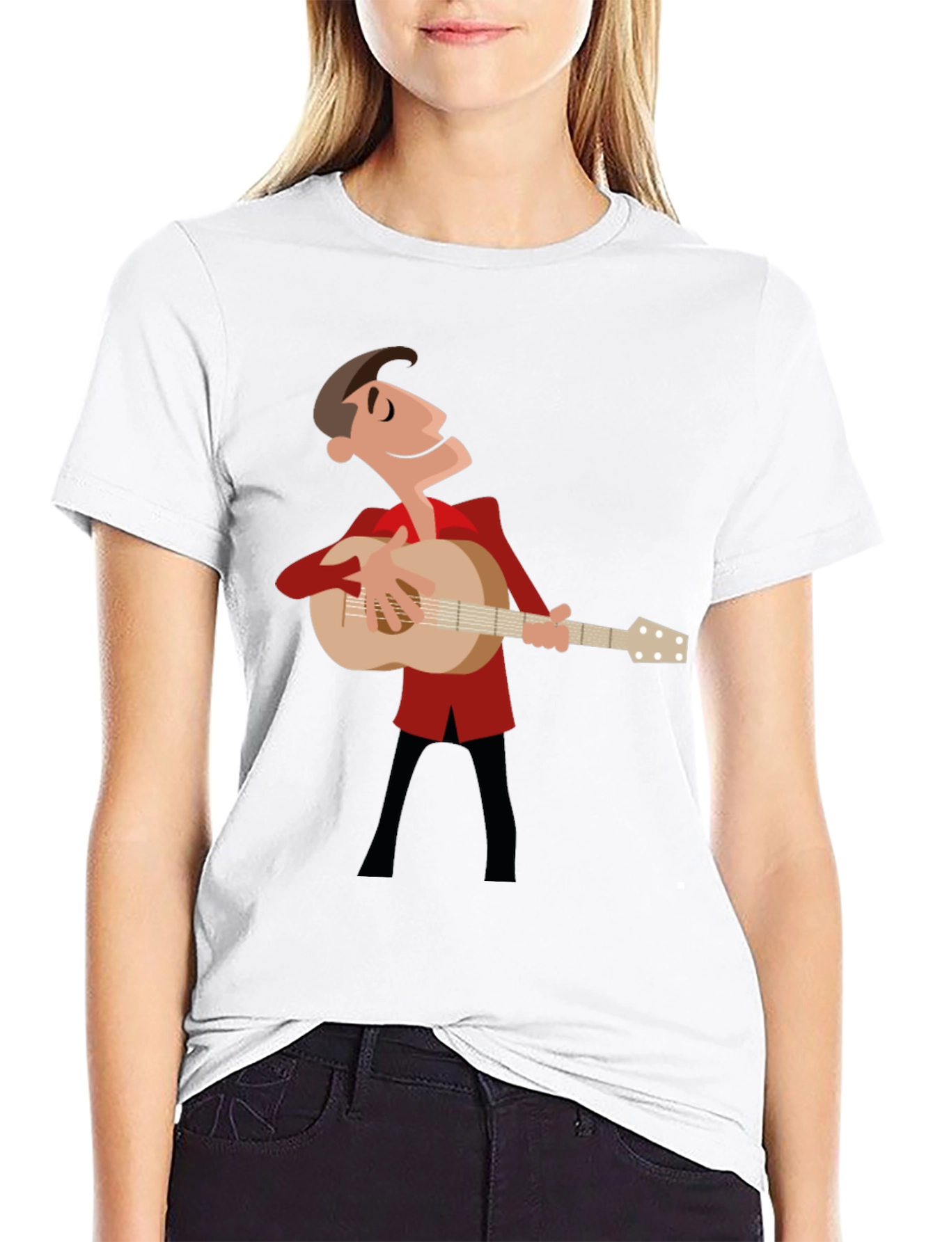 Guitar Man Graphic Tee - Black