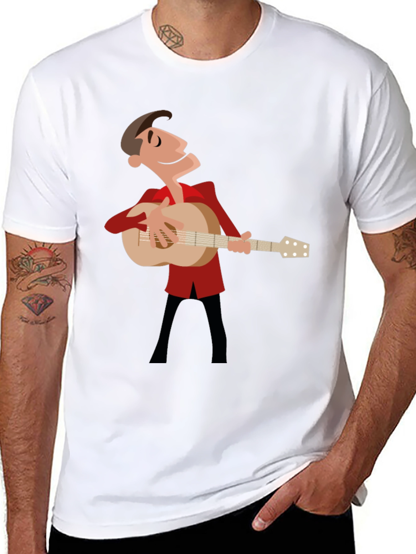 Guitar Man Graphic Tee - Black