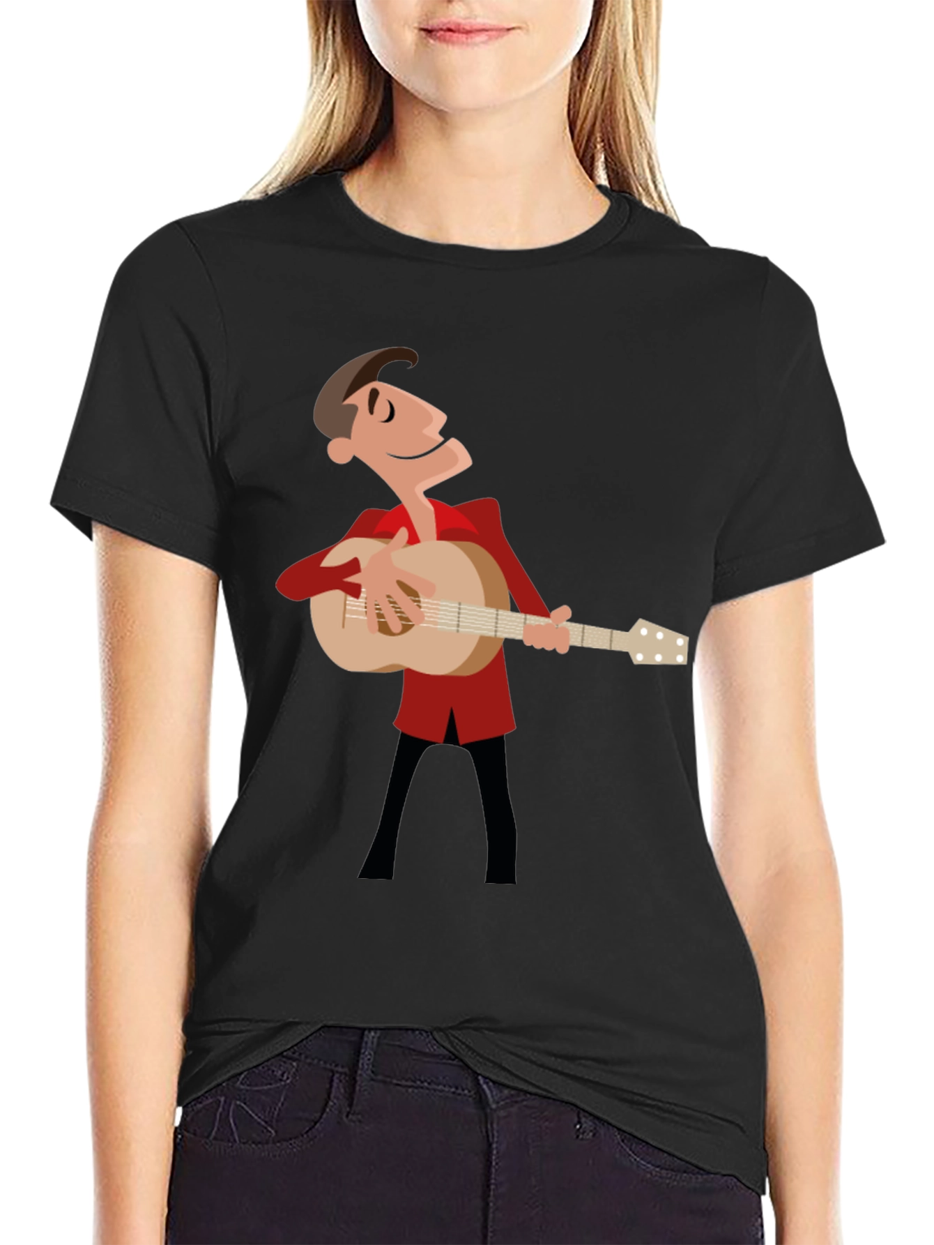 Guitar Man Graphic Tee - Black