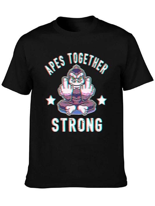 Apes Together Strong T-Shirt Funny Gorilla Middle Finger Tee