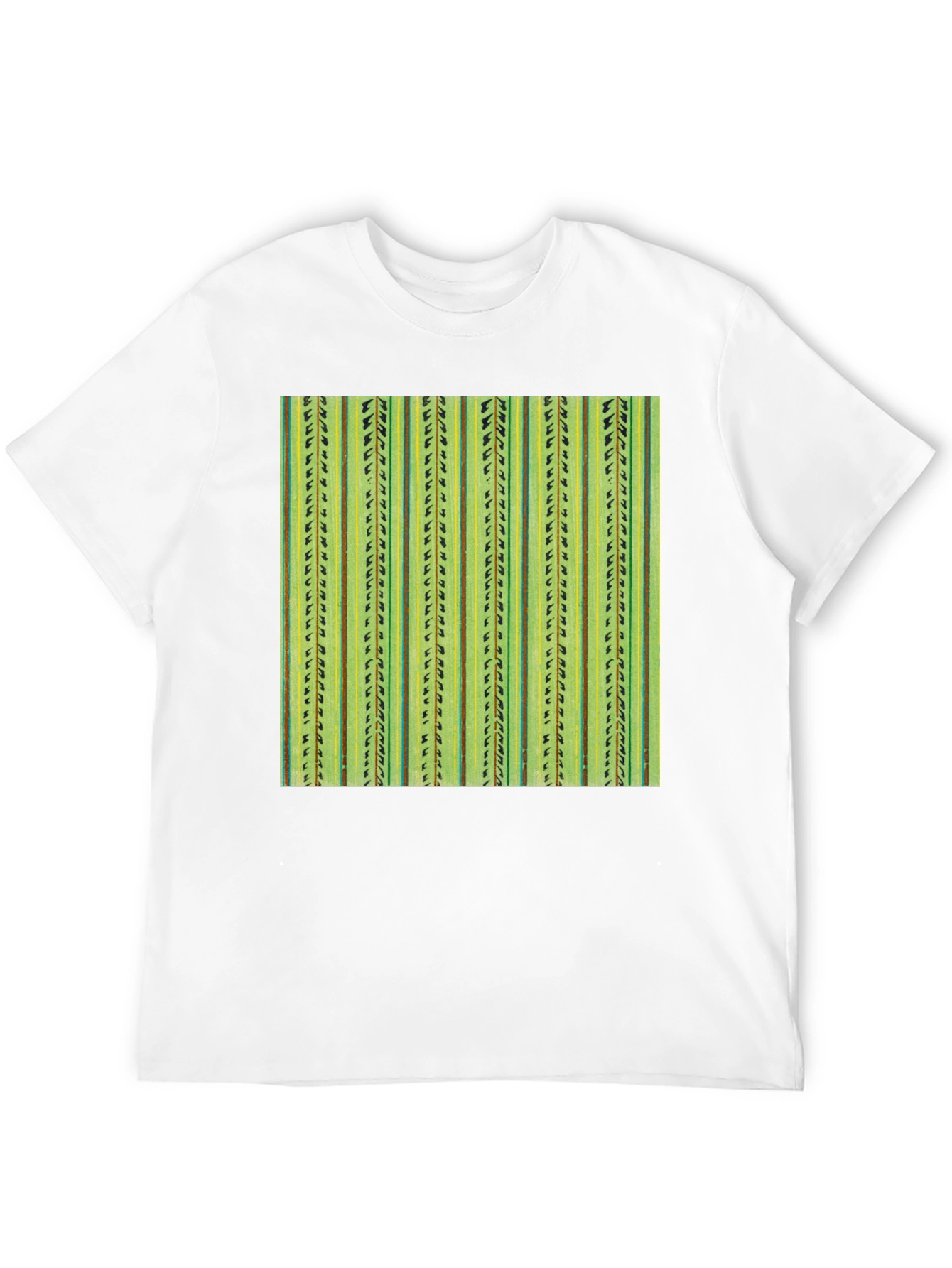 Striped Cactus Print Black Tee