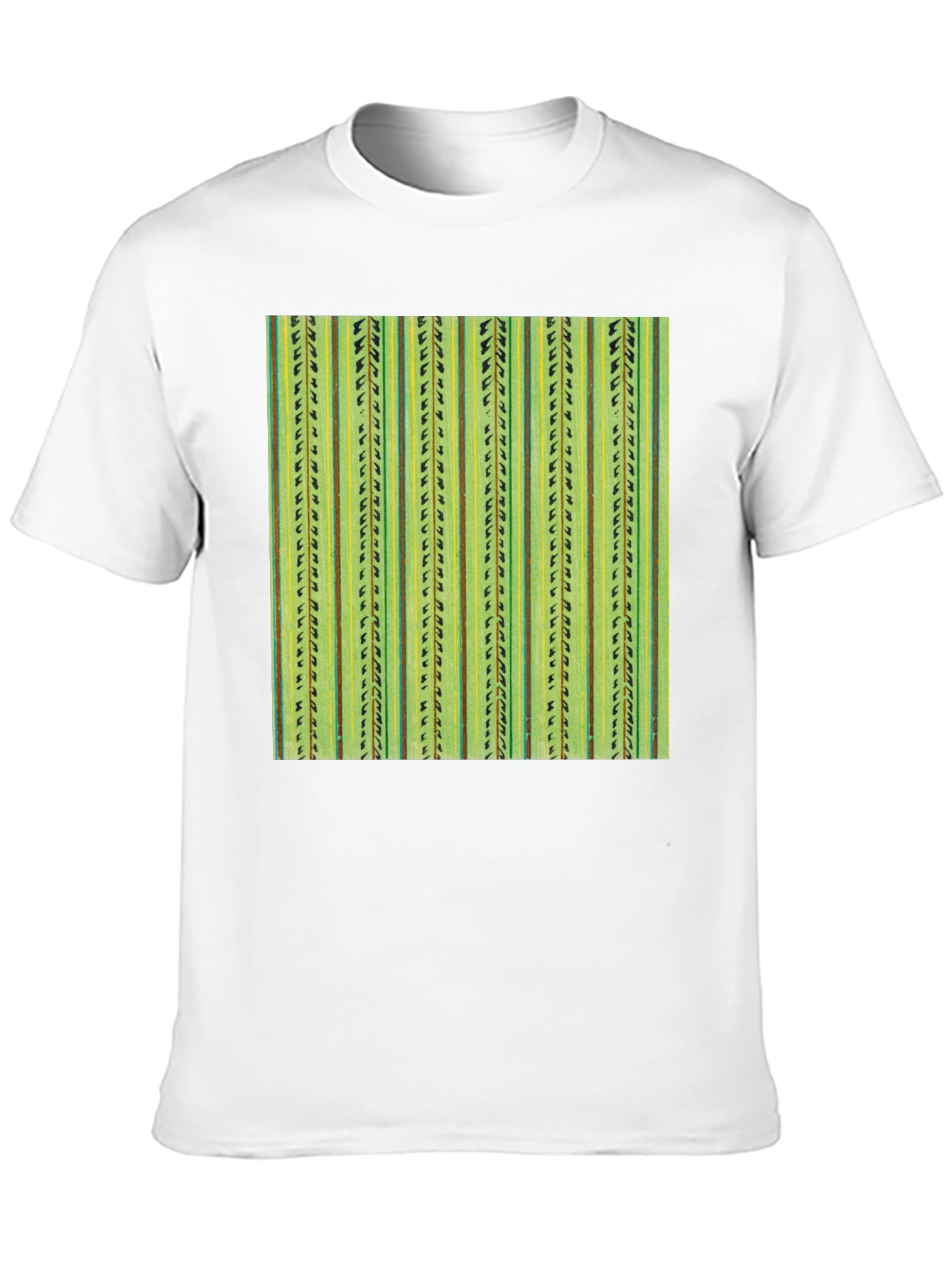 Striped Cactus Print Black Tee