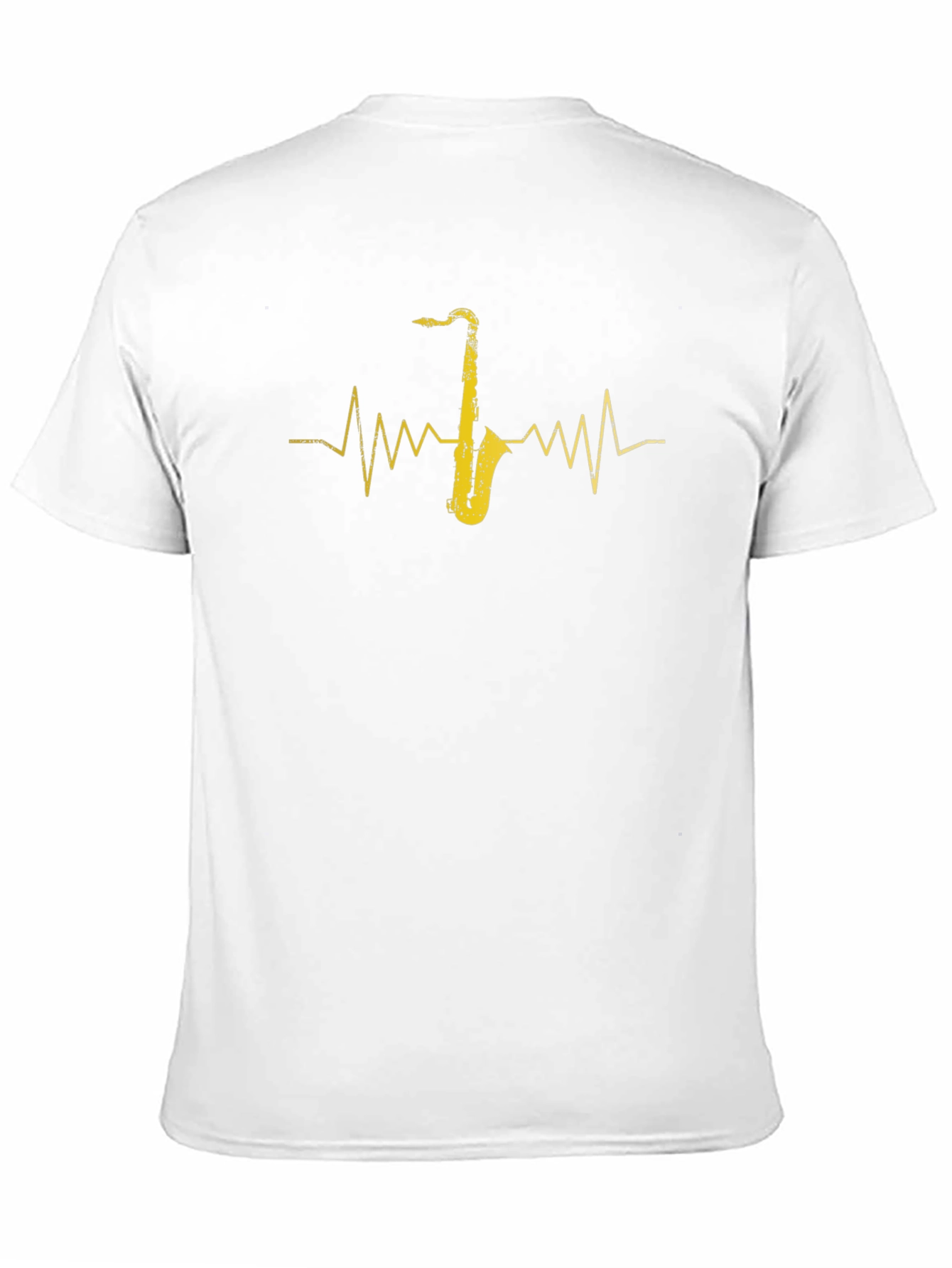 Saxophone Heartbeat Graphic Tee - Musicians Black T-Shirt