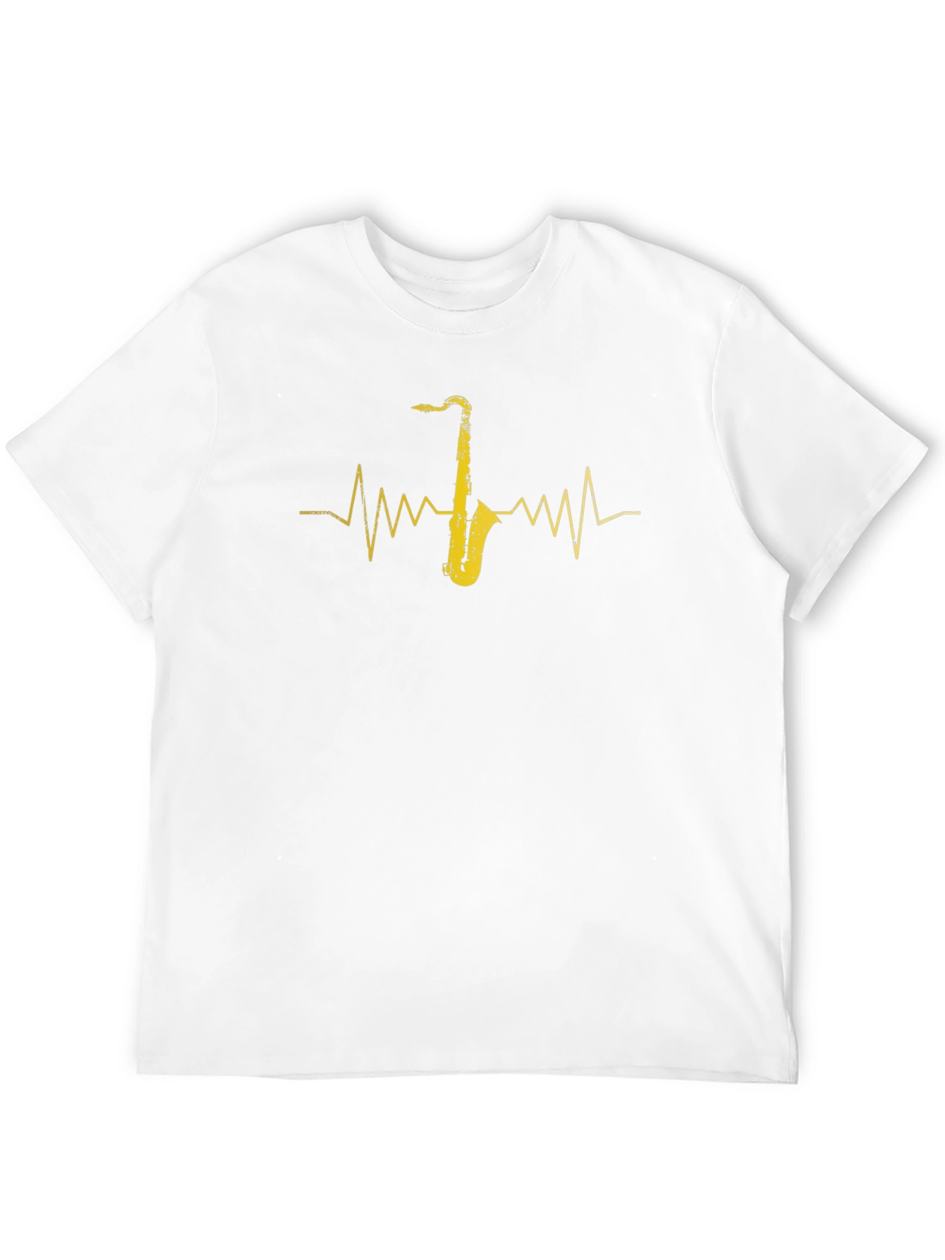 Saxophone Heartbeat Graphic Tee - Musicians Black T-Shirt